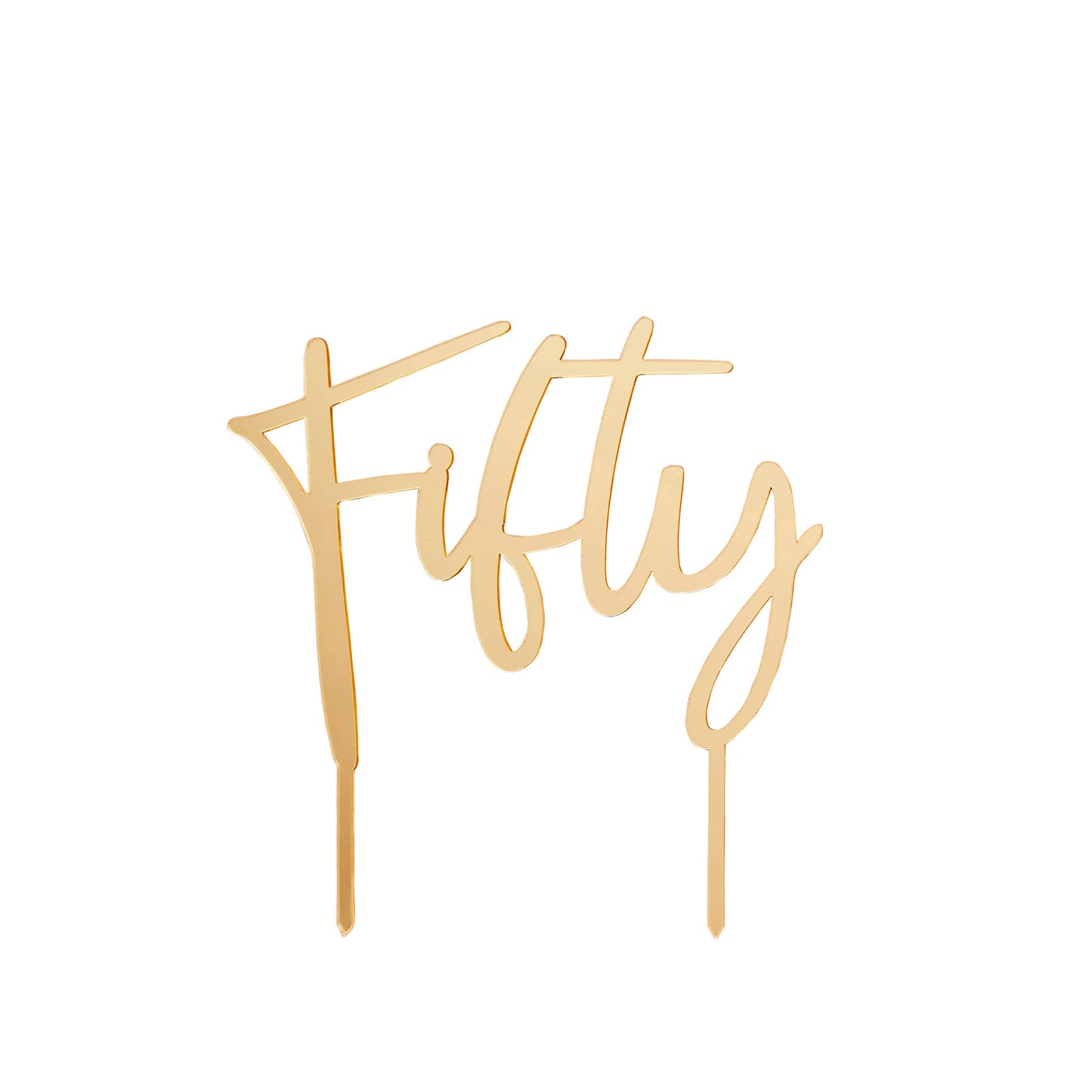 Gold 'Fifty' Acrylic Cake Topper