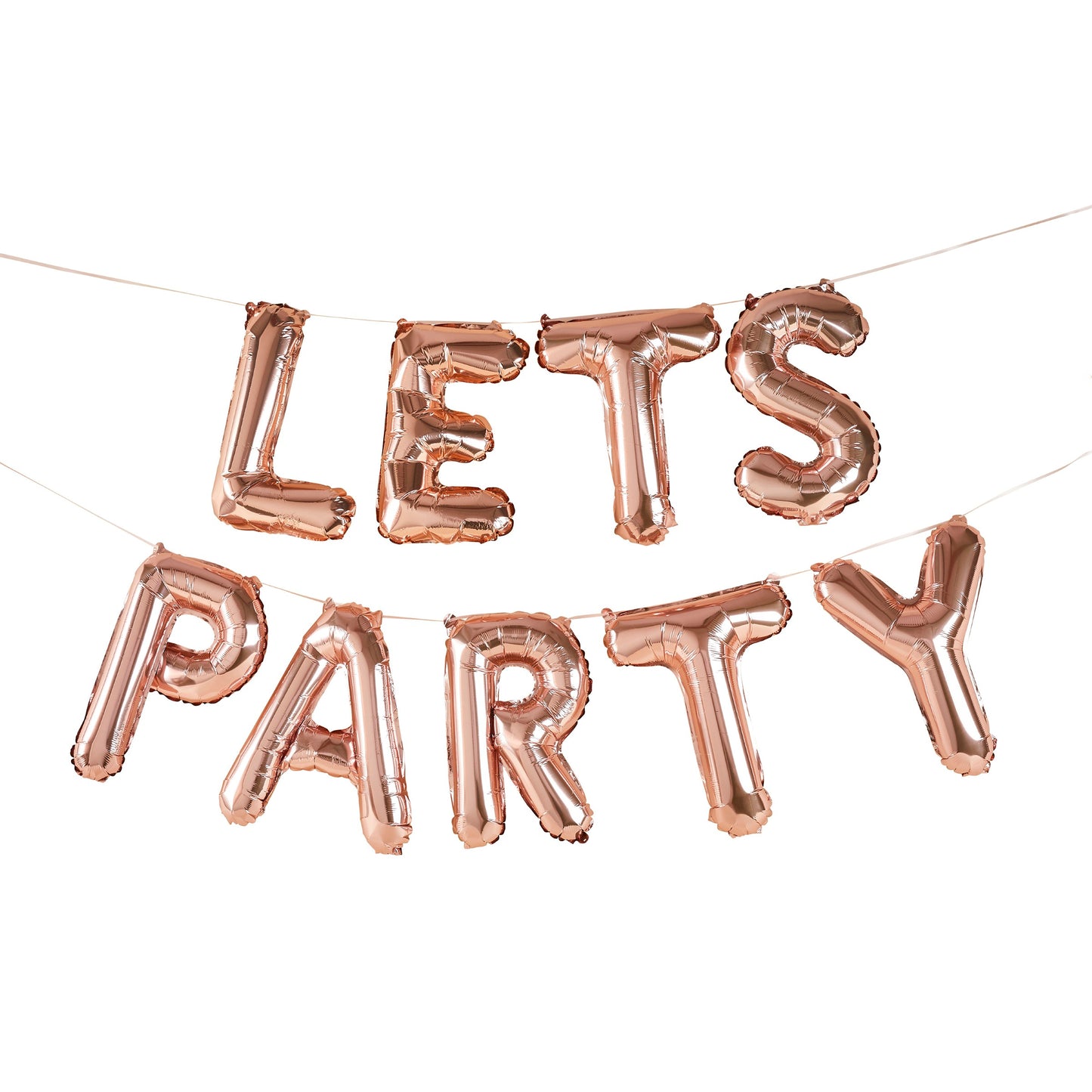 Rose Gold 'Let's Party' 16" Foil Balloon Garland