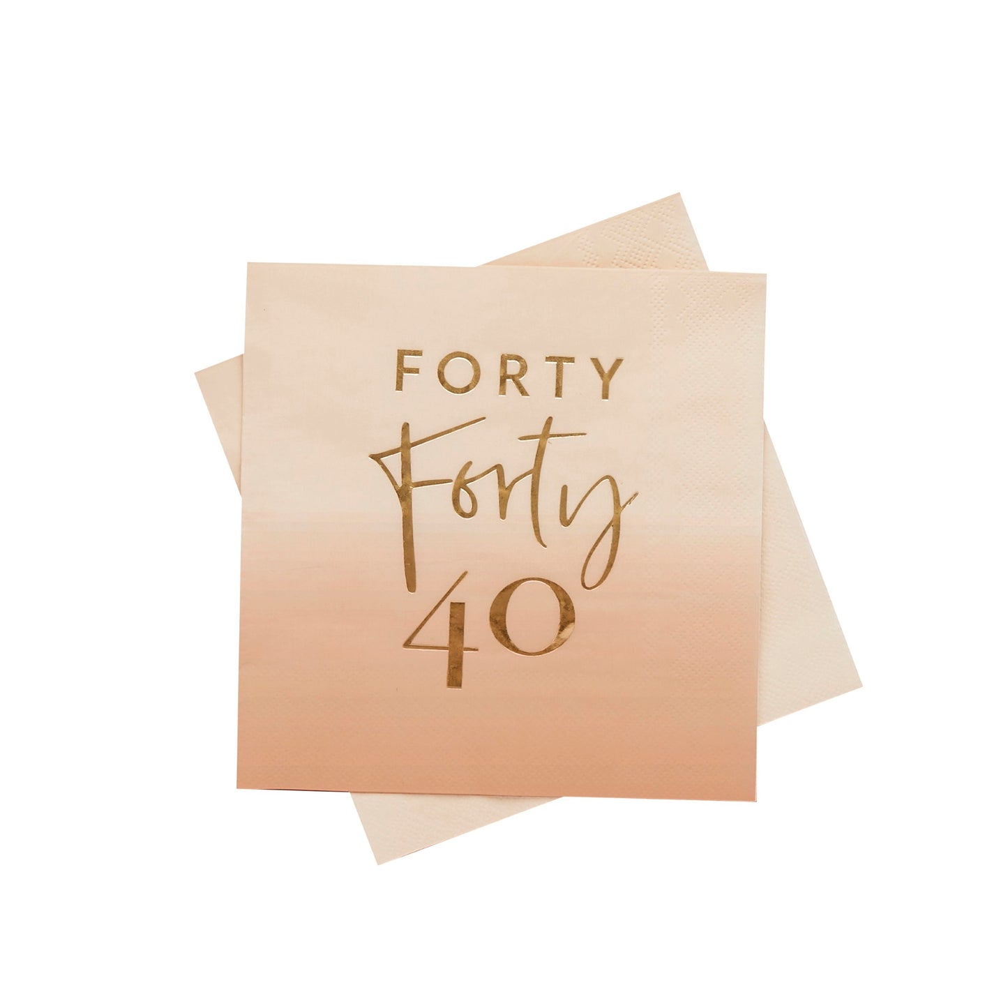 Gold Foiled 'Forty' Paper Napkins - Pack of 16