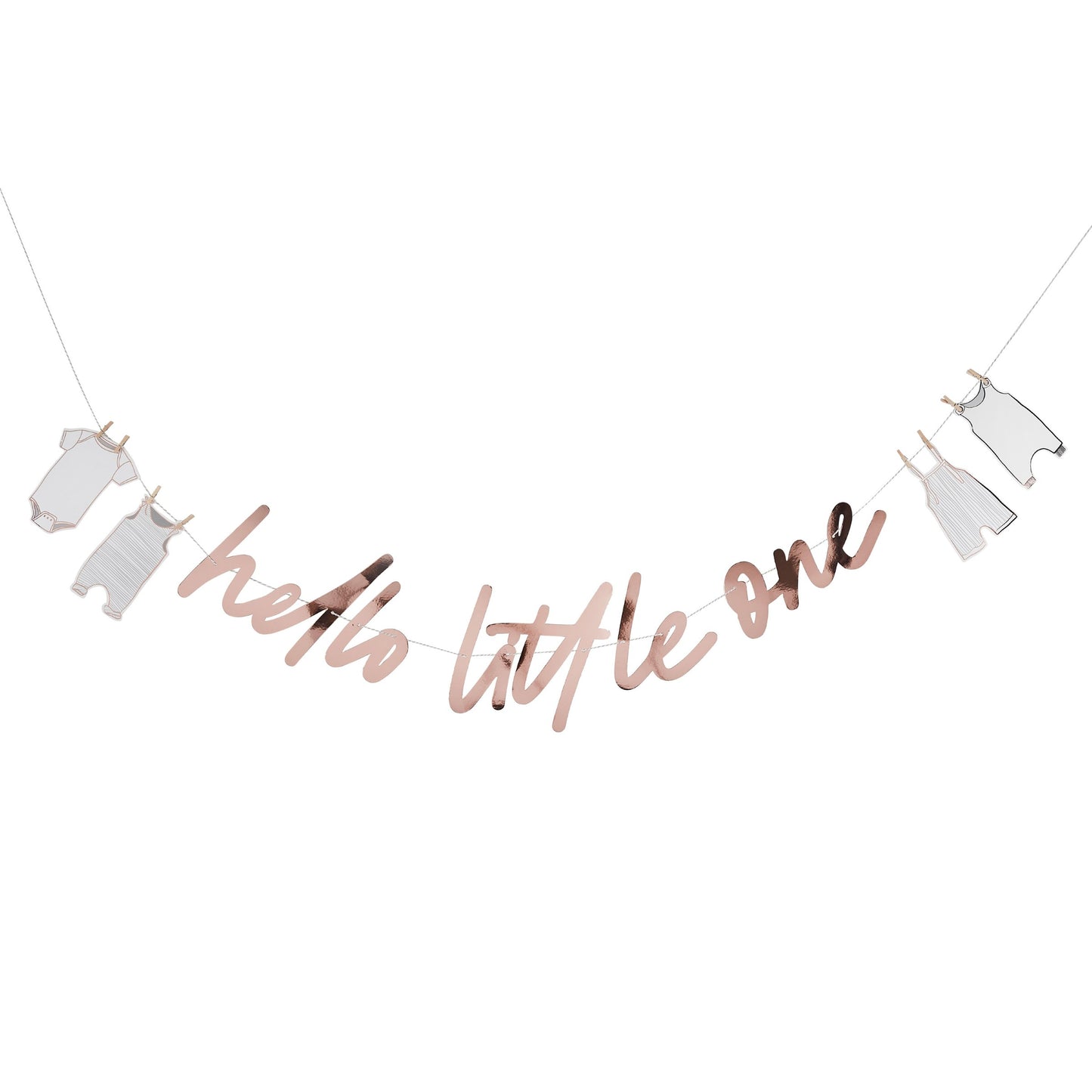 Rose Gold 'Hello Little One' Card Banner 2m