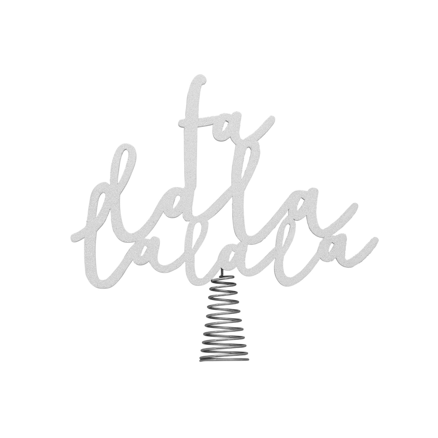 White 'Falala' Wooden Christmas Tree Topper