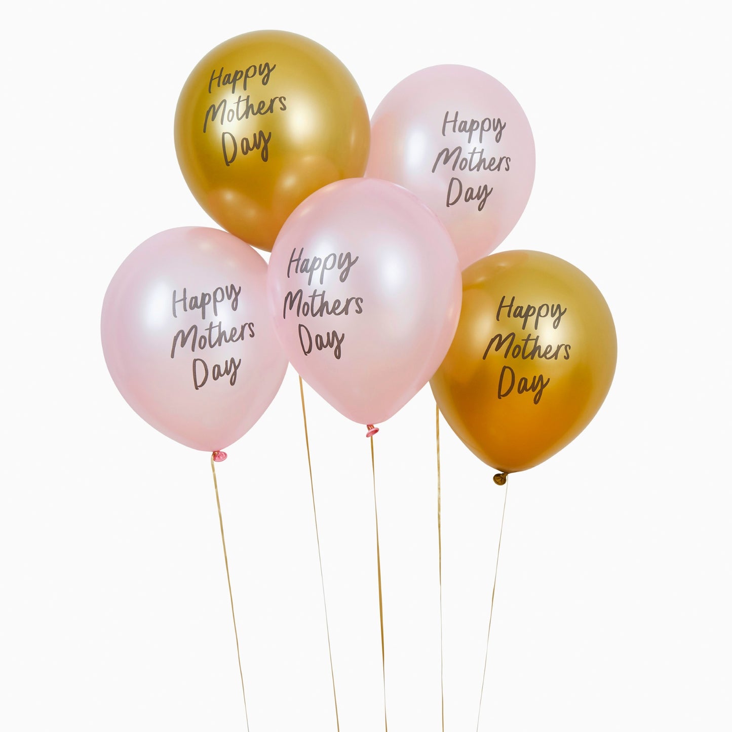Pink & Gold 'Happy Mother's Day' 12" Latex Balloons - Pack of 5