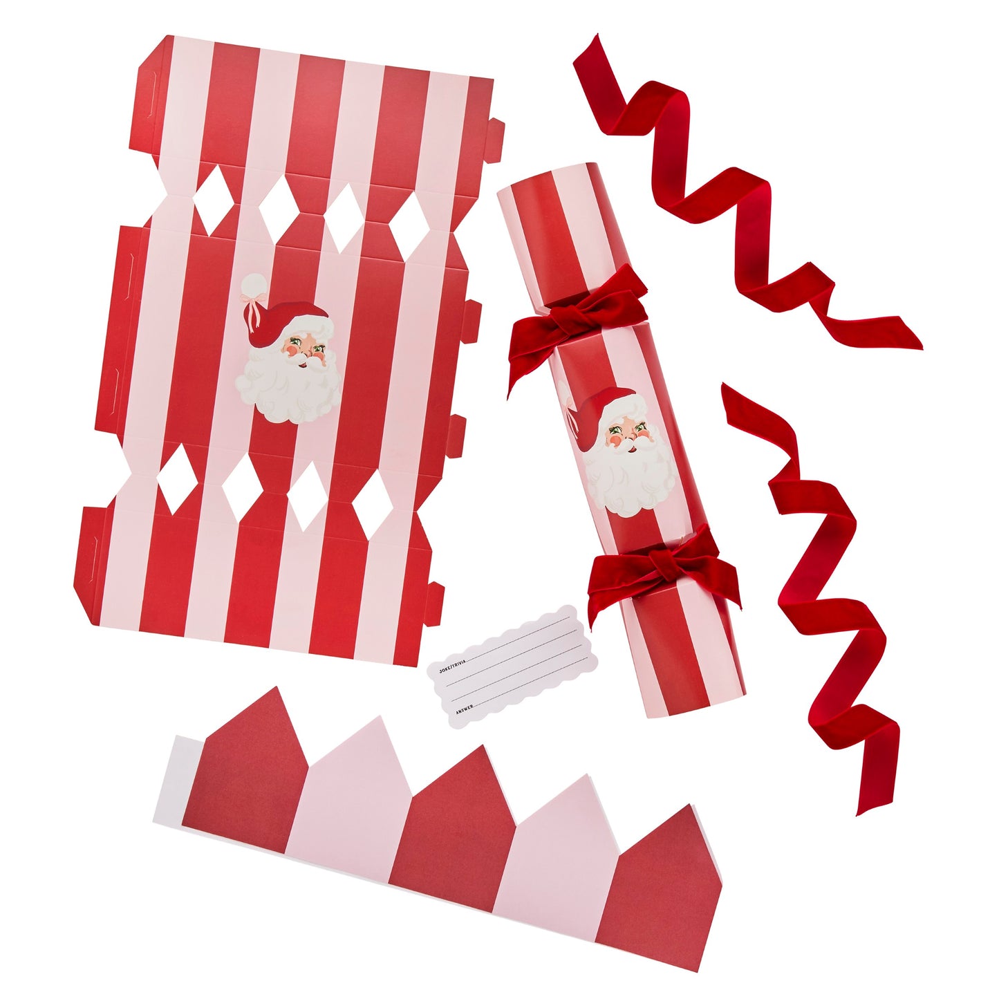 DIY Vintage Santa Crackers With Velvet Ribbon - Pack of 6