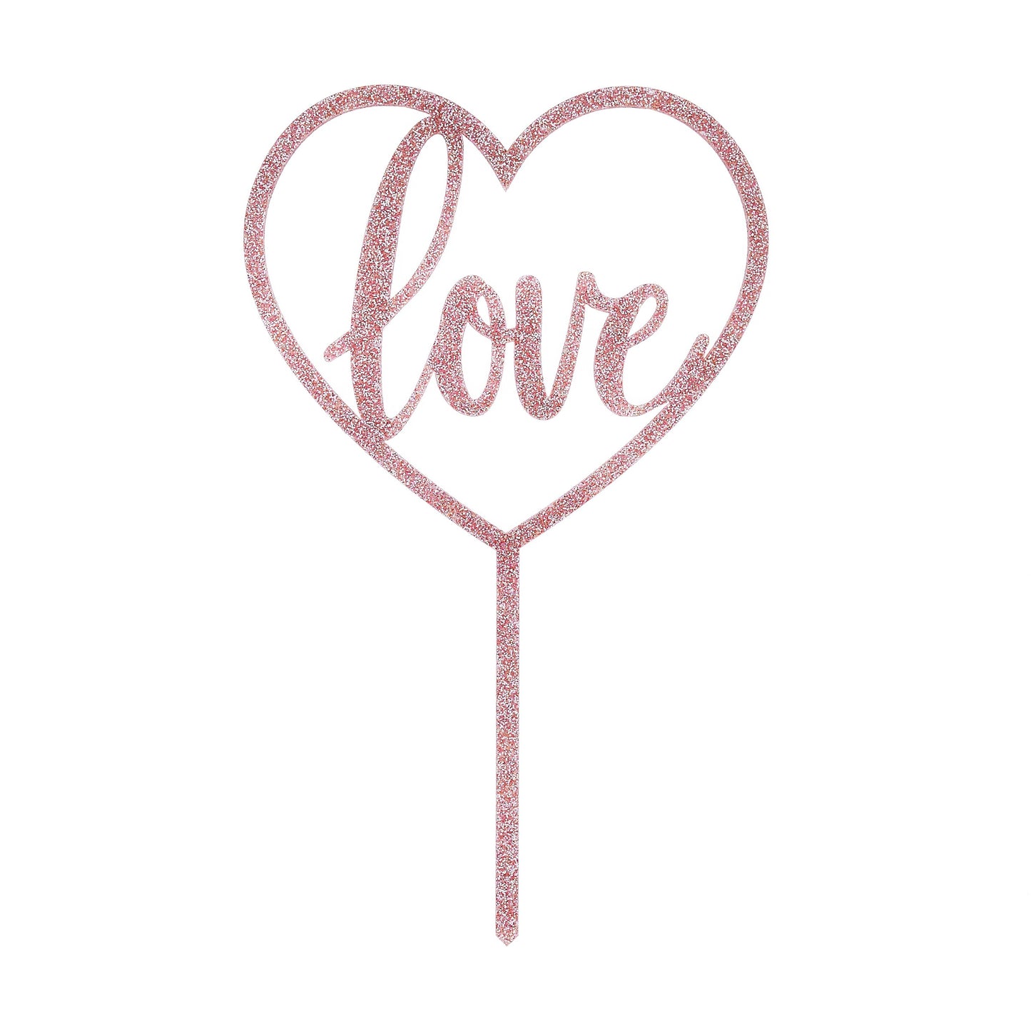 Rose Gold 'Love' Acrylic Cake Topper