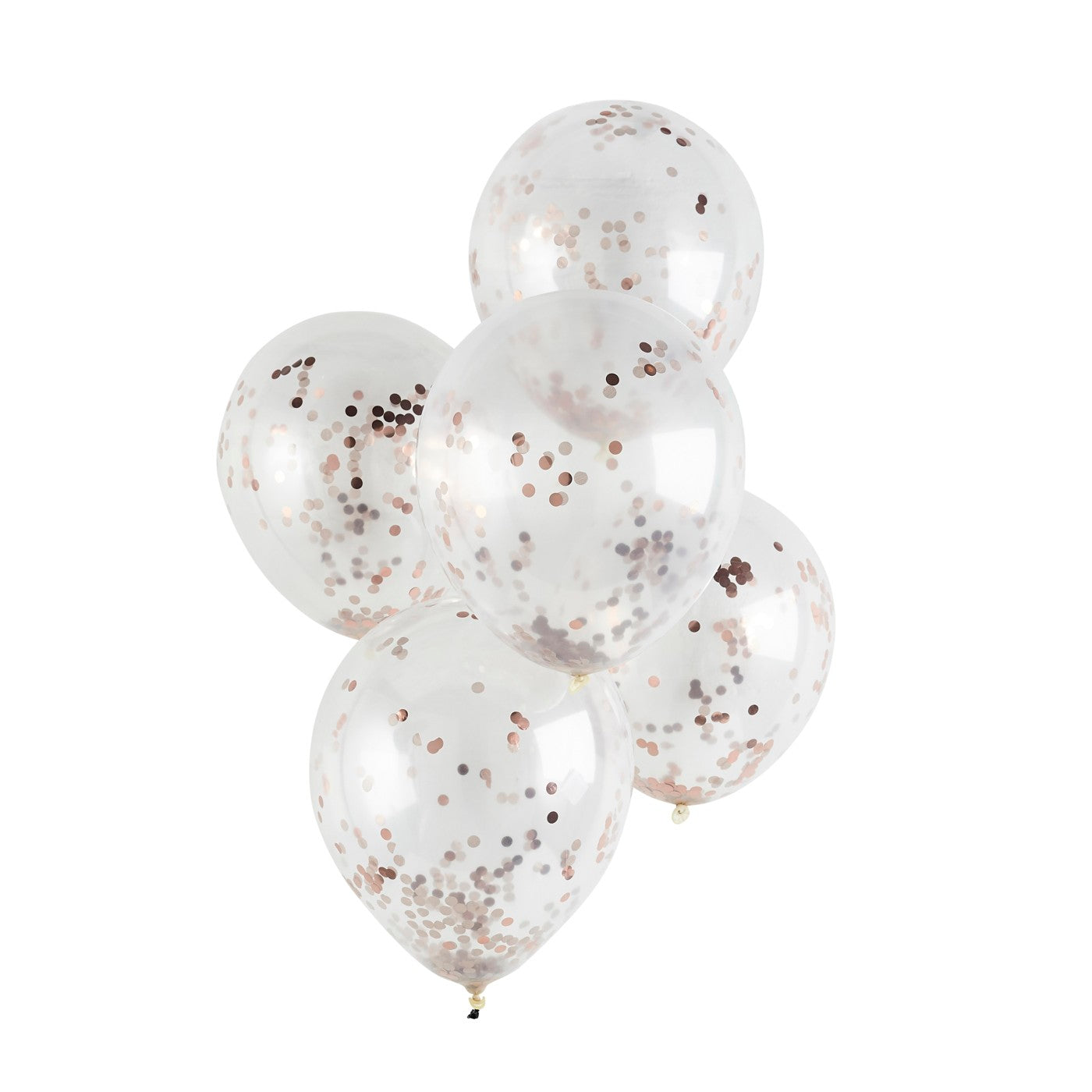 CONFETTI LATEX BALLOONS 30CM 5PK ROSE GOLD