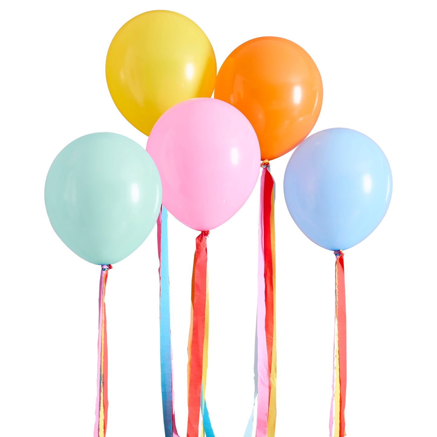 Premium Bright Latex 12" Balloons & Tassel Tails - Pack of 5