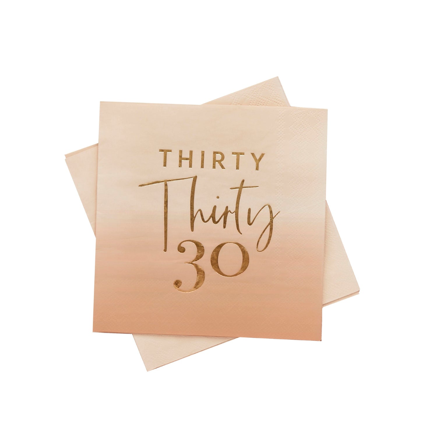 Gold Foiled 'Thirty' Paper Napkins - Pack of 16