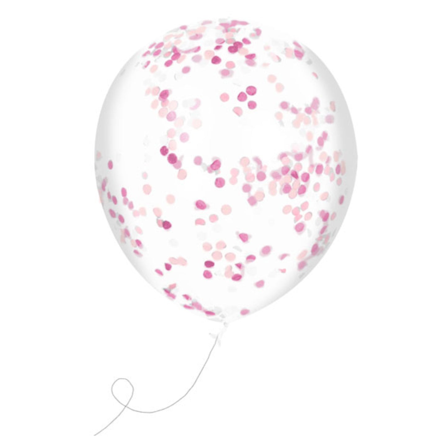 Pink Confetti Filled Latex 12" Balloons - Pack of 5