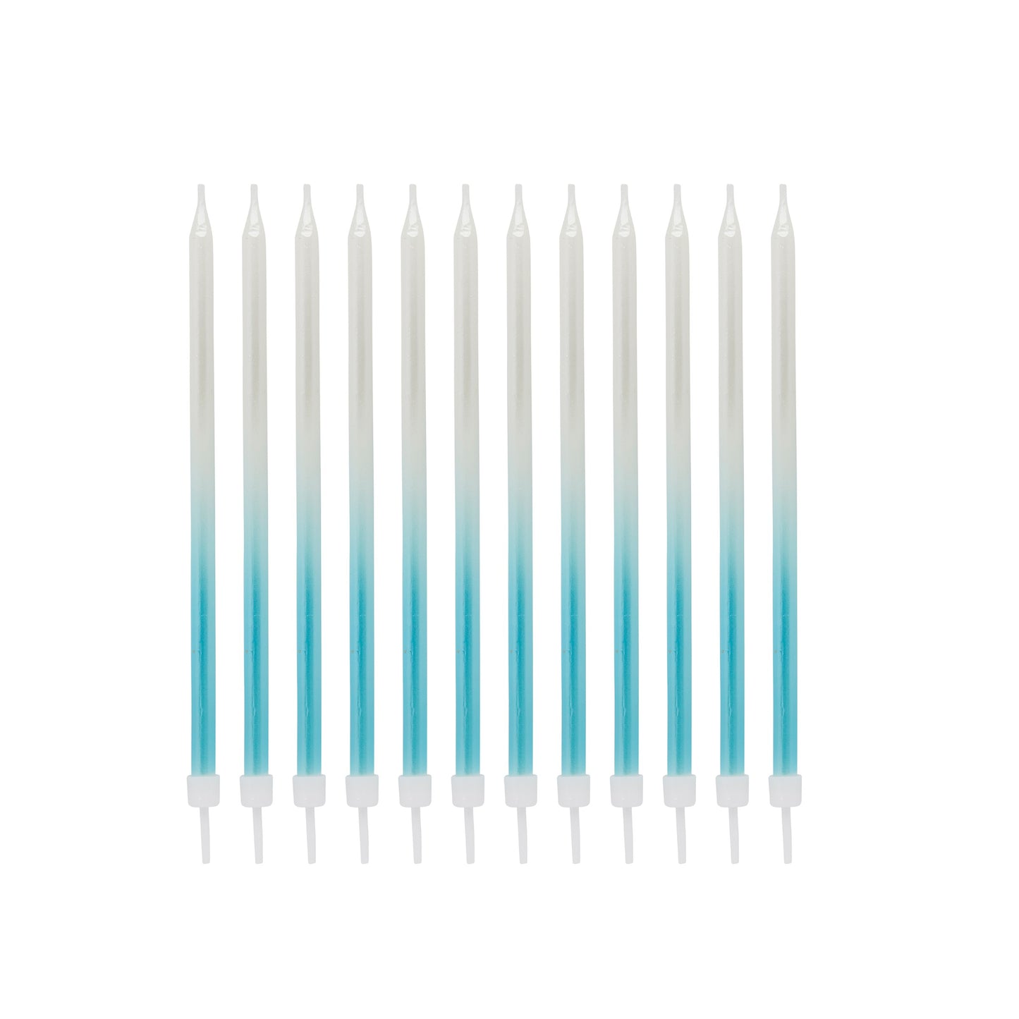 Blue Ombre Tall Skinny Candles - Pack of 12