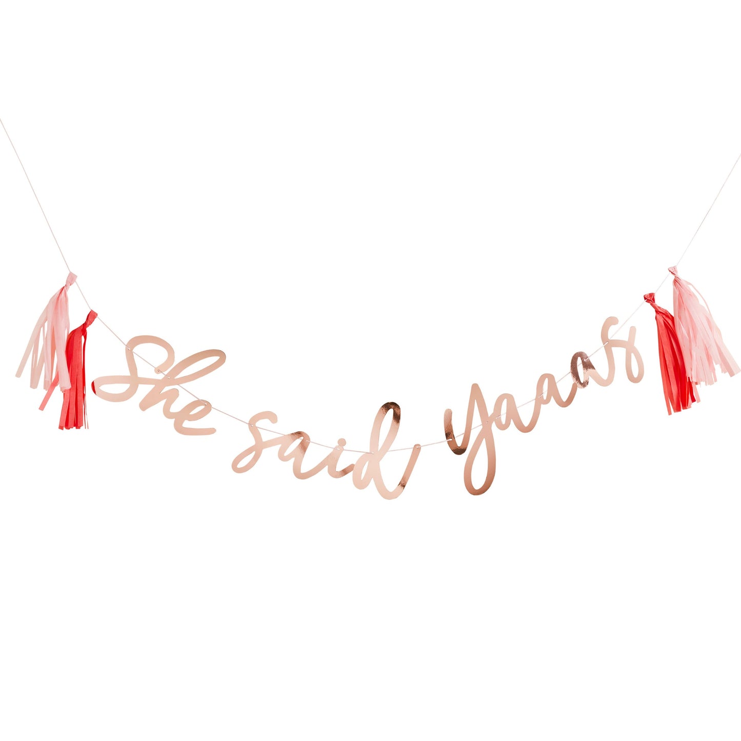 Rose Gold 'She Said Yaaas' Card Banner 2m