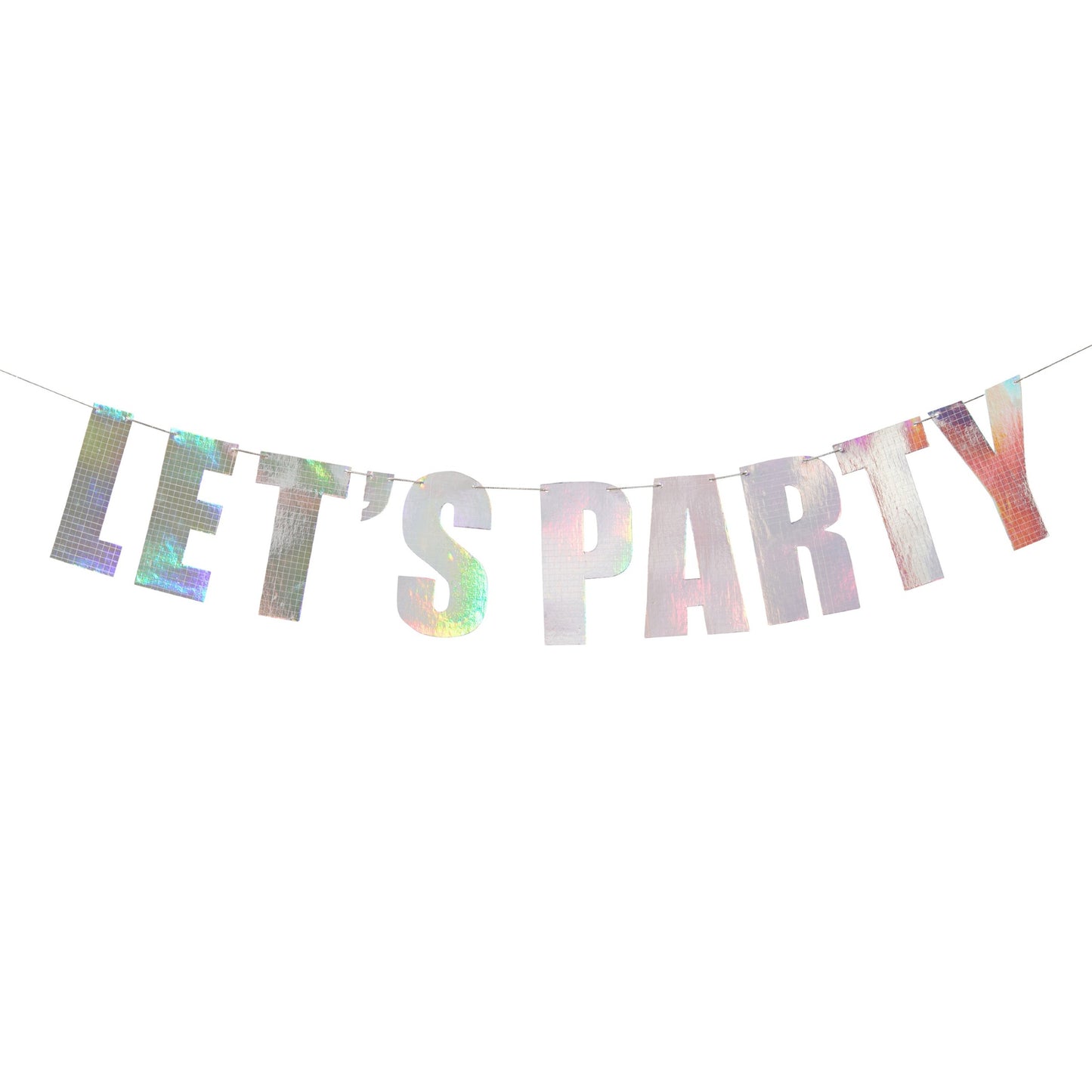 Iridescent 'Let's Party' Card Banner 2m