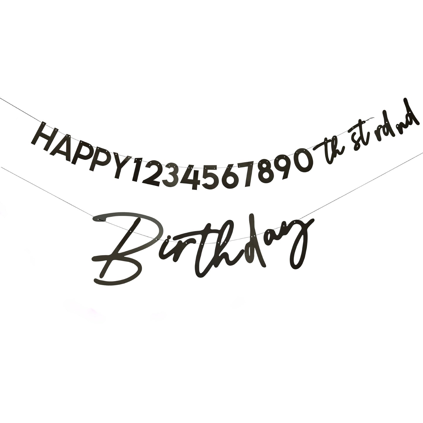 Black 'Happy Birthday' Customisable Card Banner x2 2m