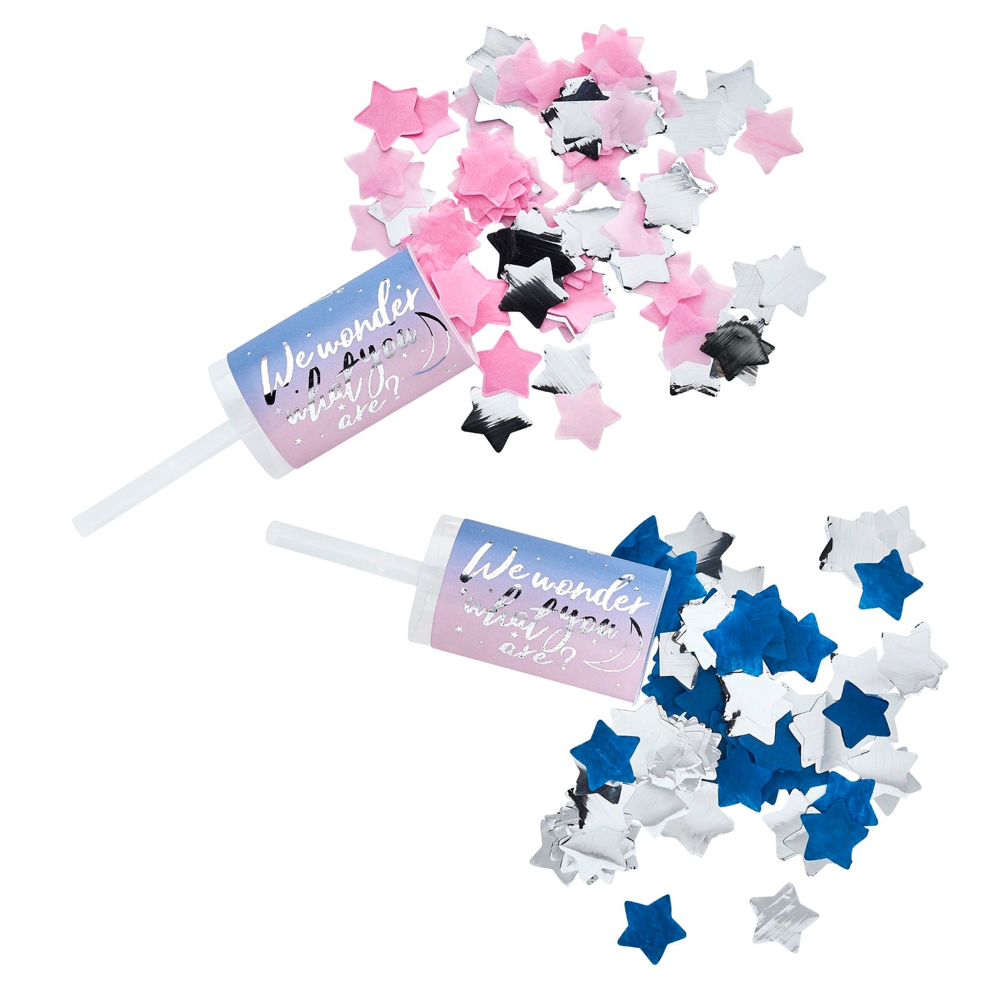 Gender Reveal Confetti Push Pops - Pack of 2