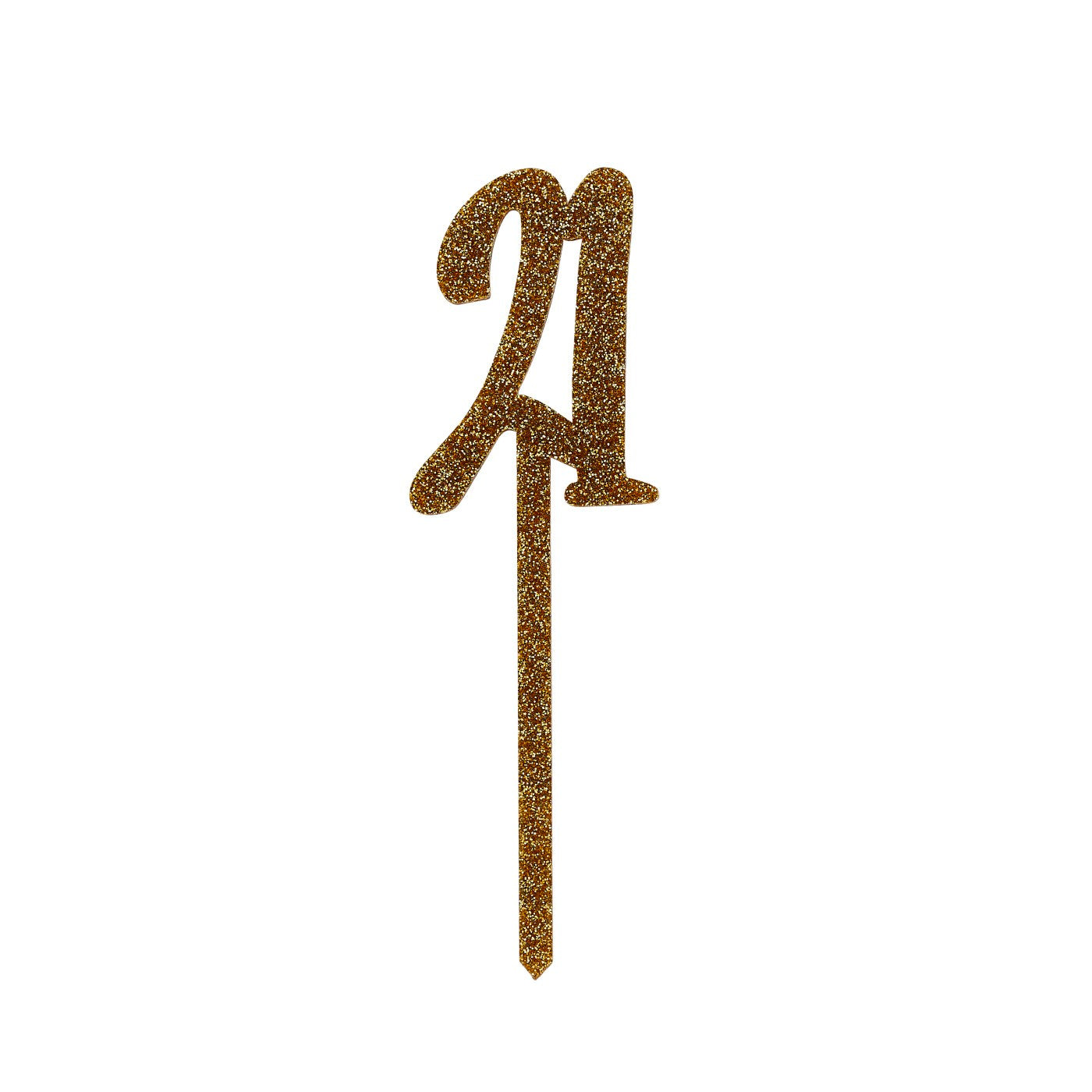 Gold Number '21' Glitter Acrylic Cake Topper