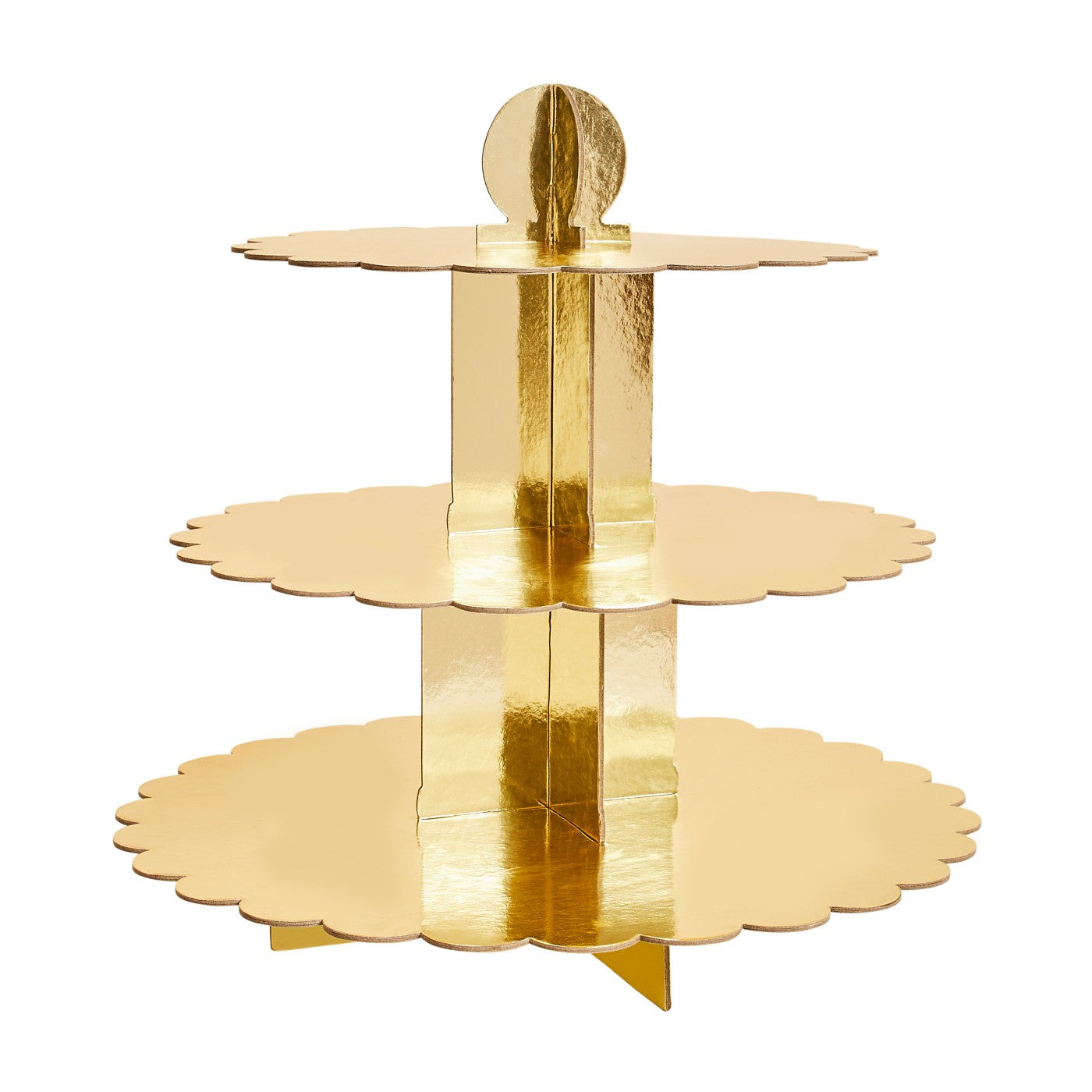 Gold 3 Tier Scallop Cake Stand