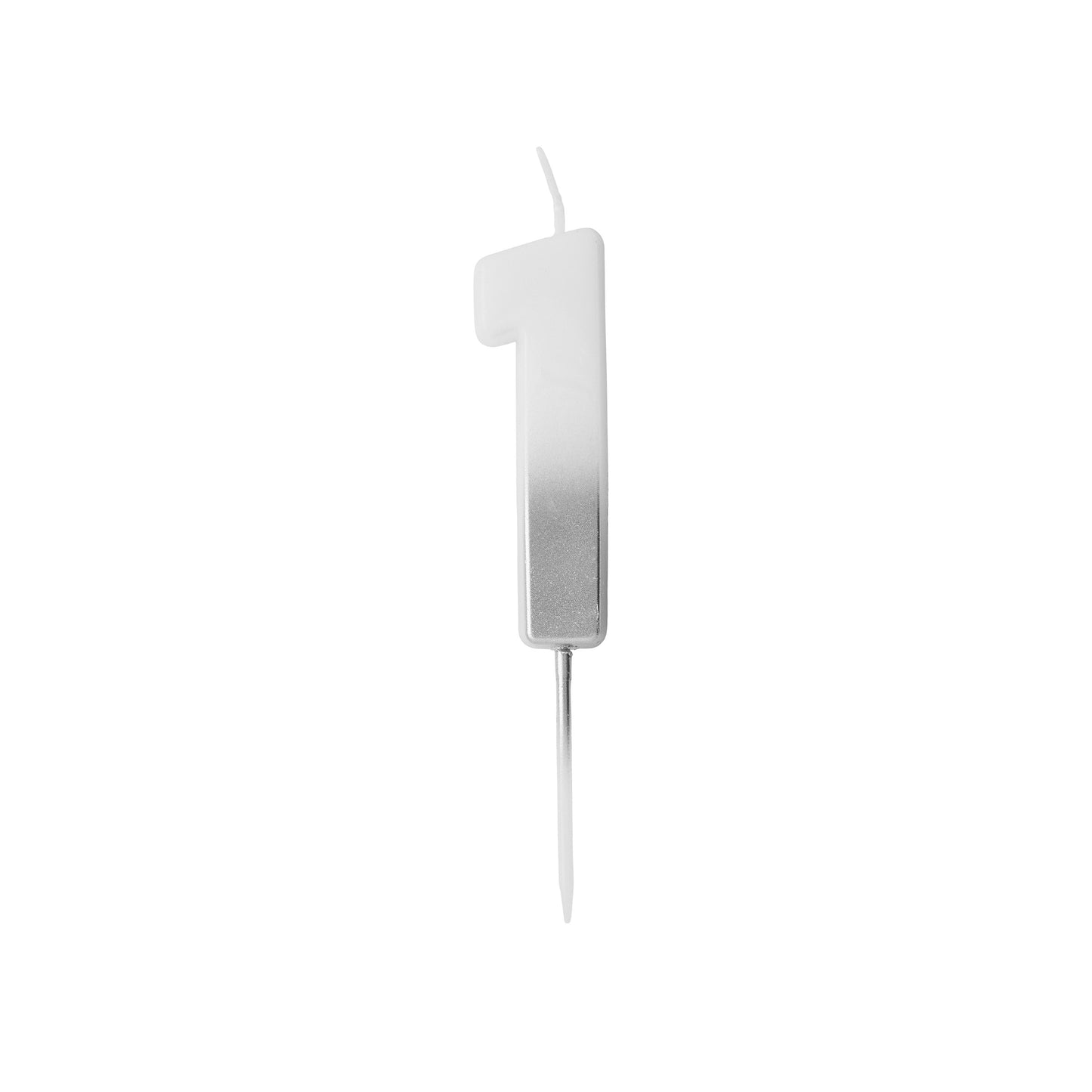Silver Ombre Number '1' Candle