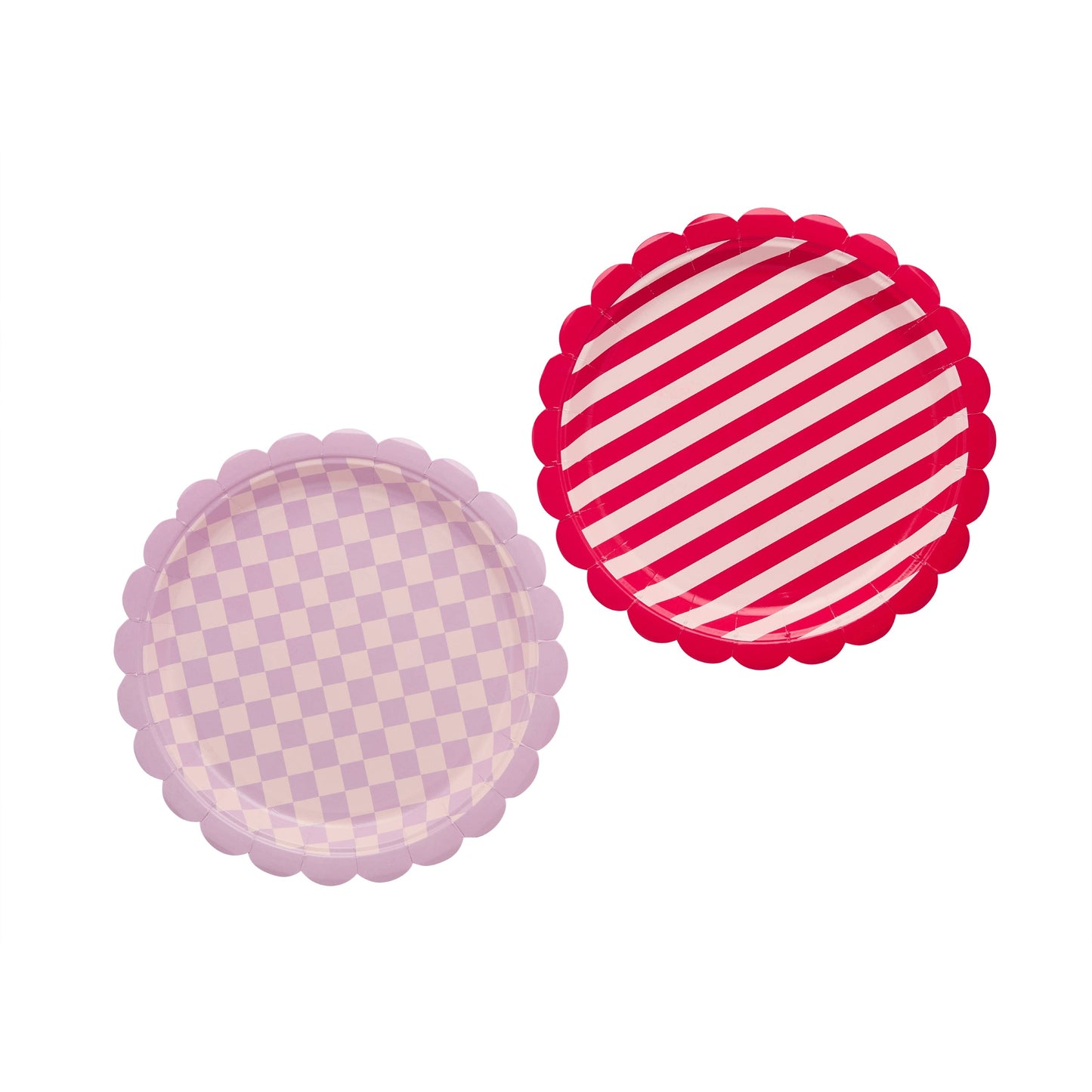 Checkerboard and Striped Paper Plates - Pack of 8