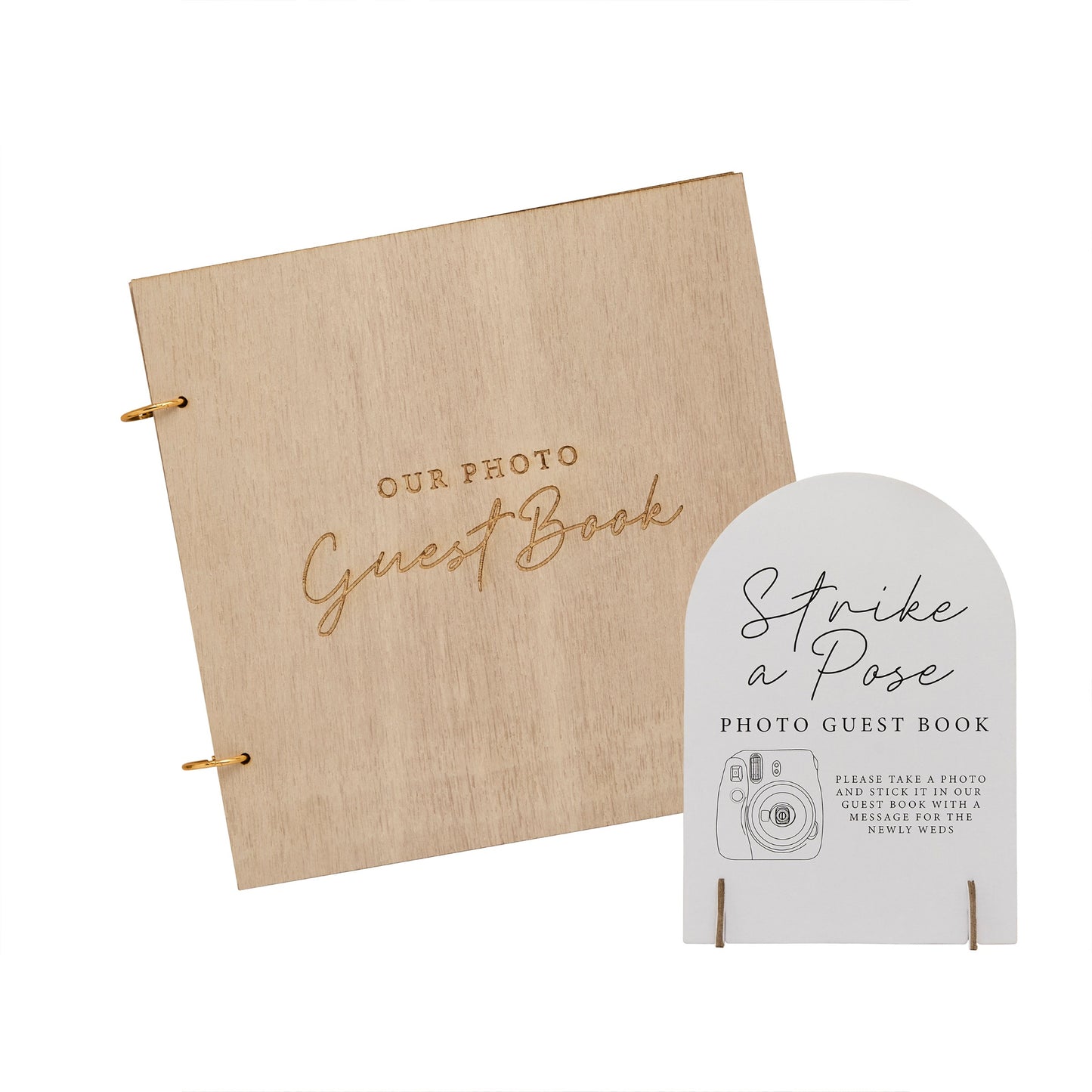 Wooden 'Our Photo Guestbook' & Sign Set