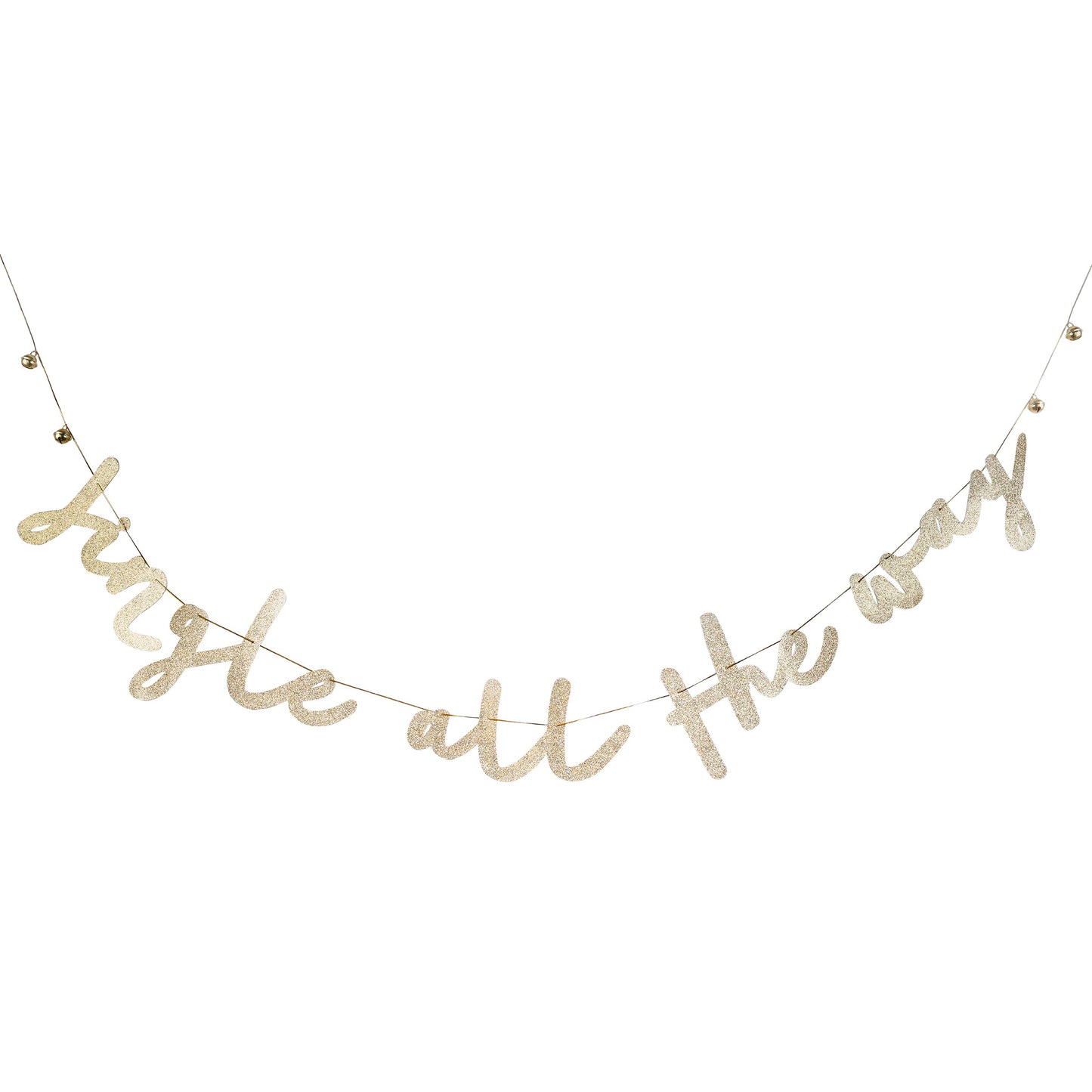Gold 'Jingle All The Way' Bell Card Banner 2m