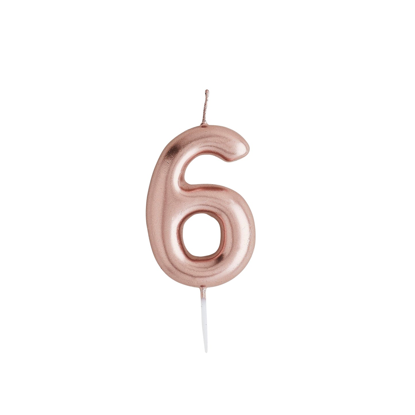 Rose Gold Number '6' Candle