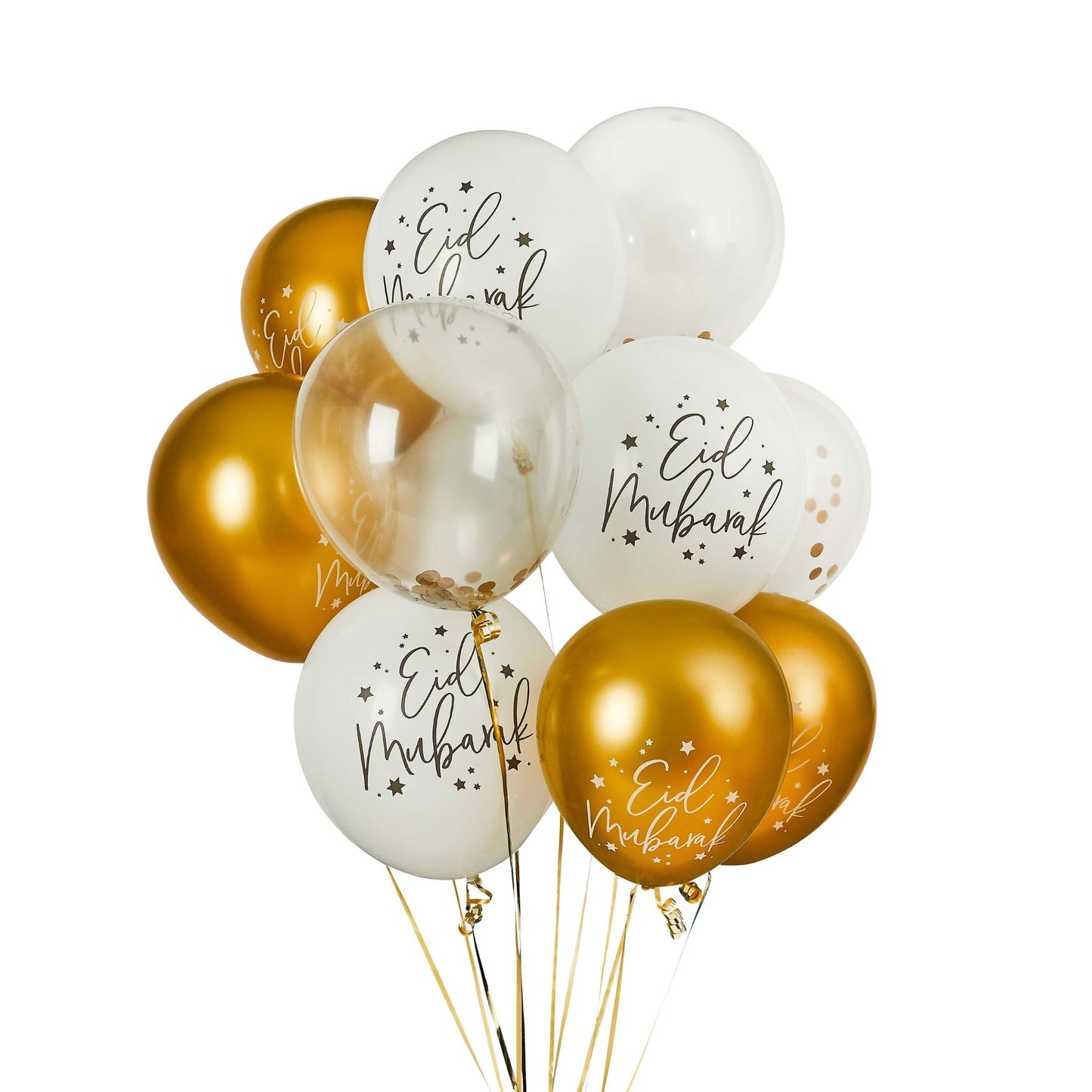 Eid Mubarak 12'' Latex Balloon Bundle - Pack of 12