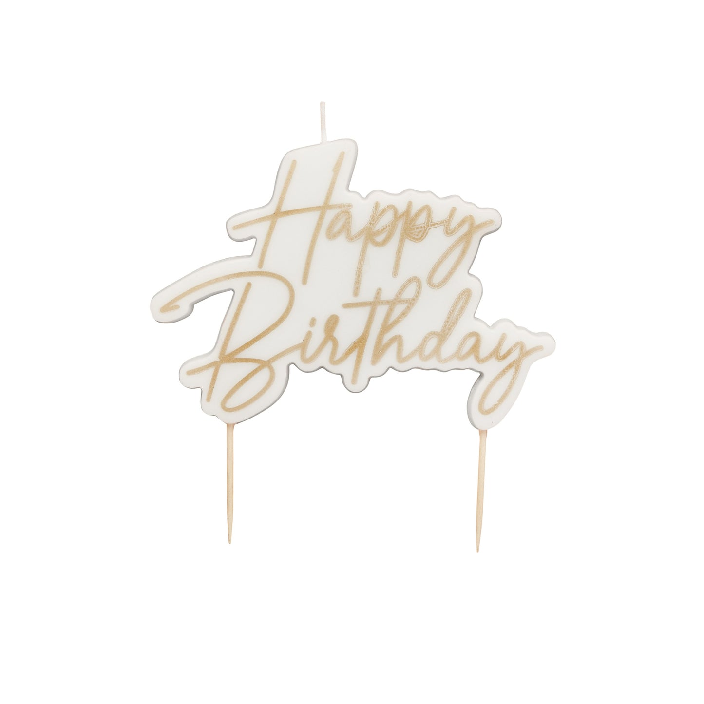 Gold Happy Birthday Candle