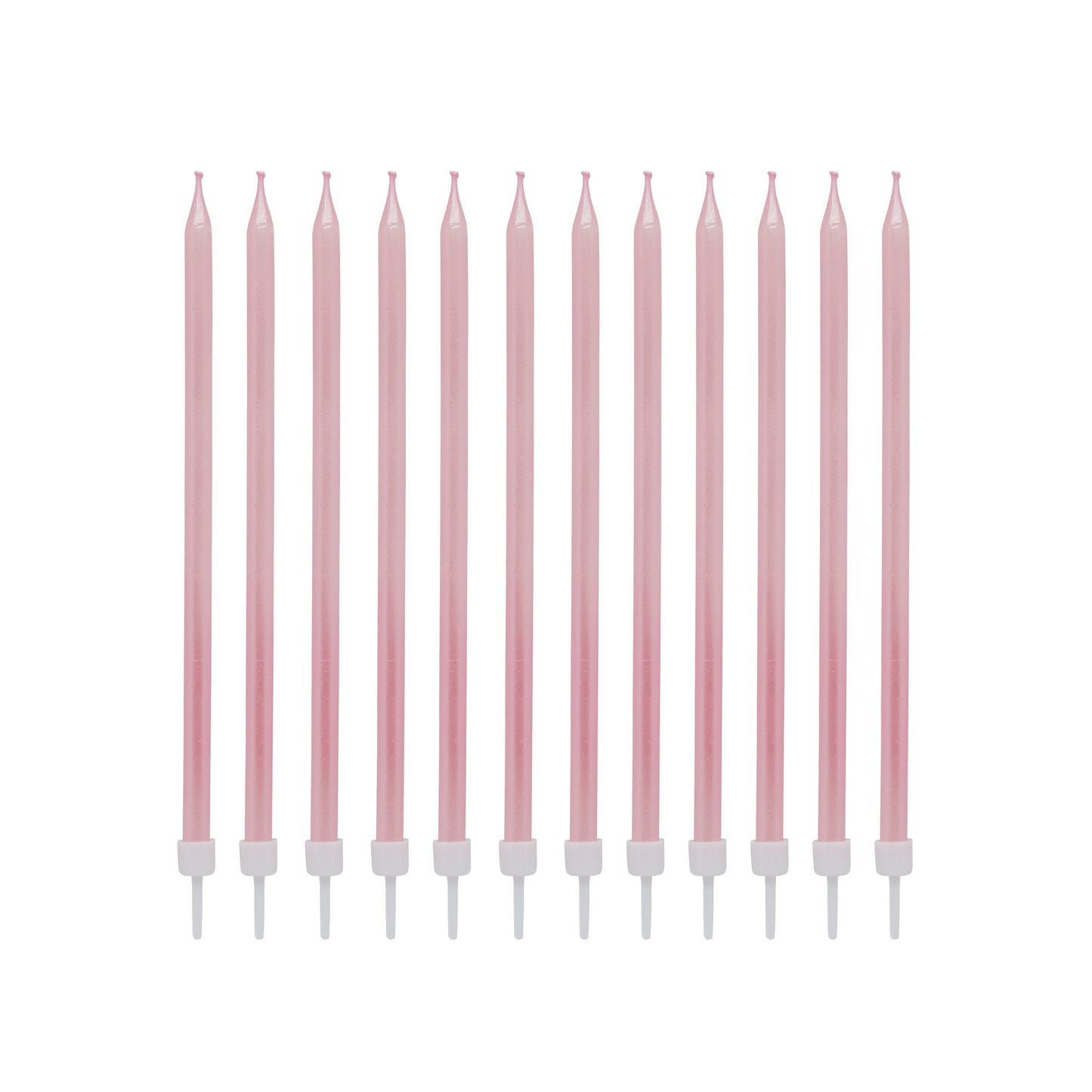 Pink Tall Skinny Candles - Pack of 12
