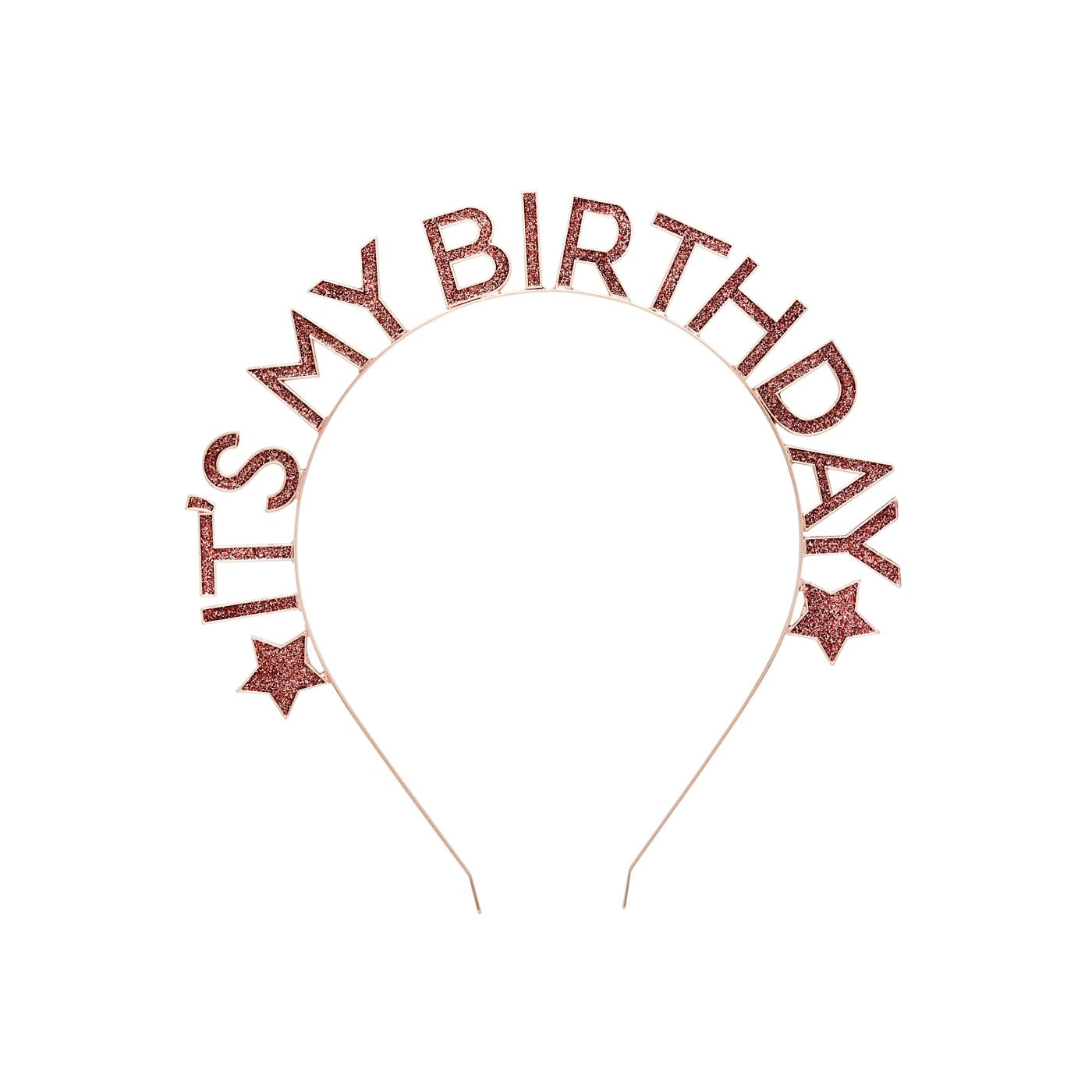 Rose Gold 'Happy Birthday' Glitter Metal Headband