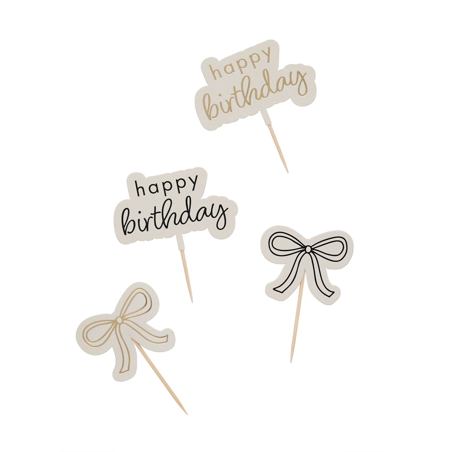 Birthday Bow Food Picks - Pack of 12