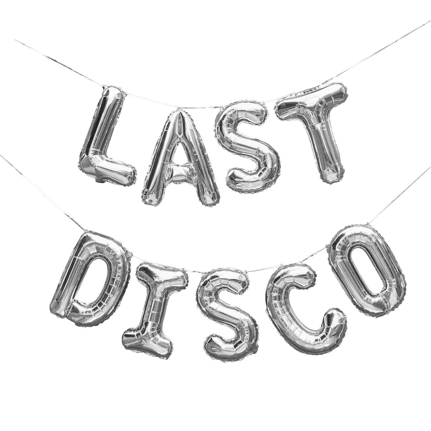 Silver 'Last Disco' 16" Foil Balloon Garland