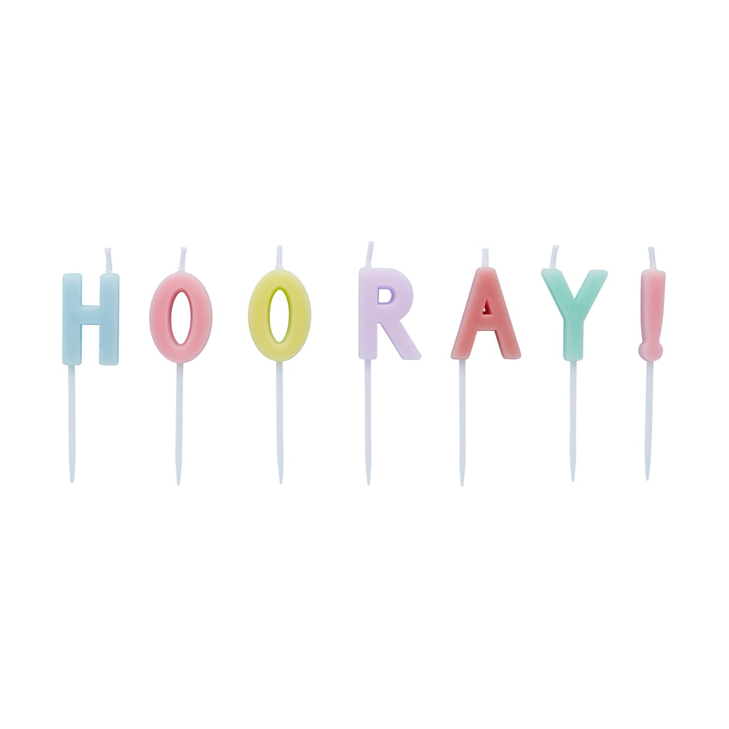 Pastel 'Hooray' Candles