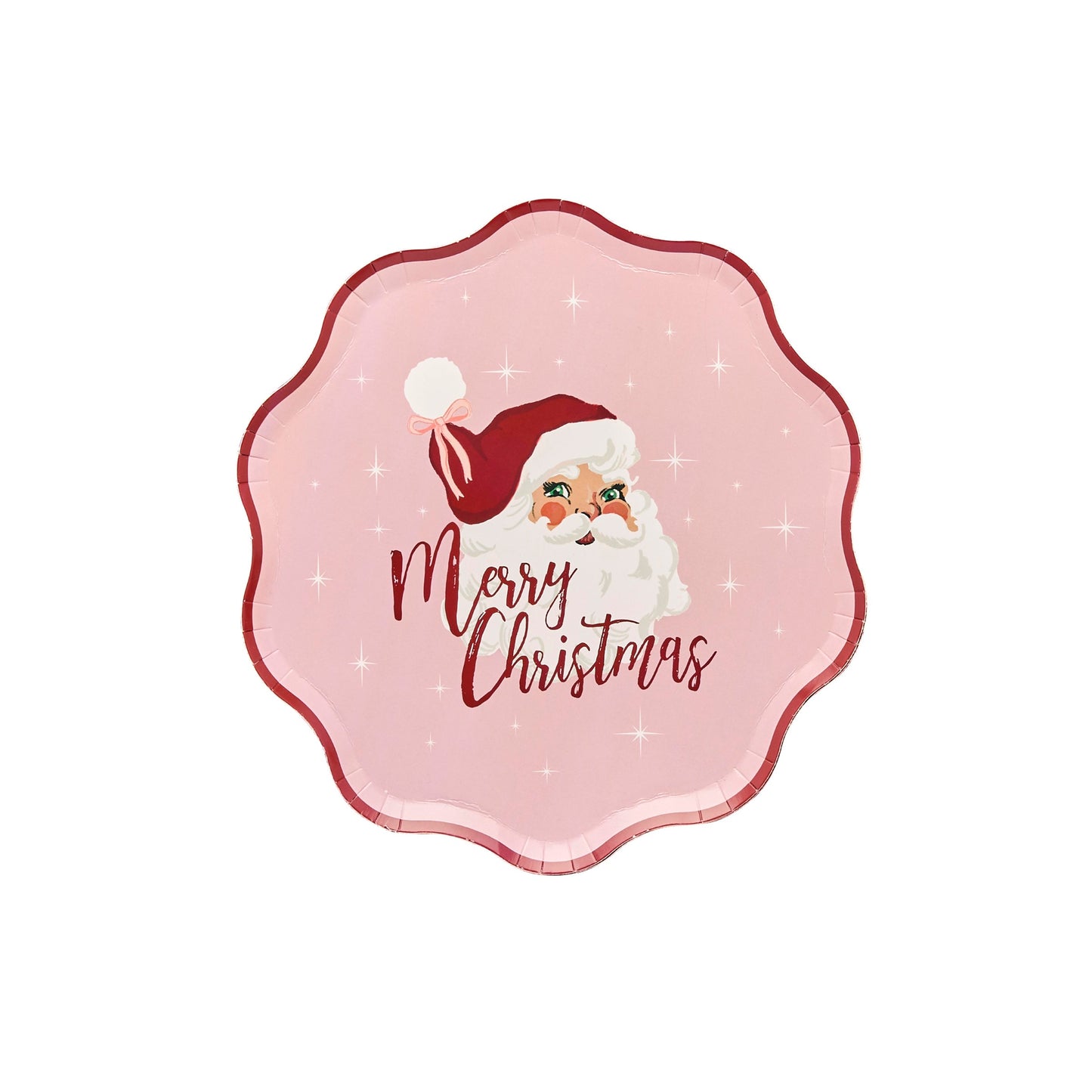 Vintage Santa Paper Plates - Pack of 8