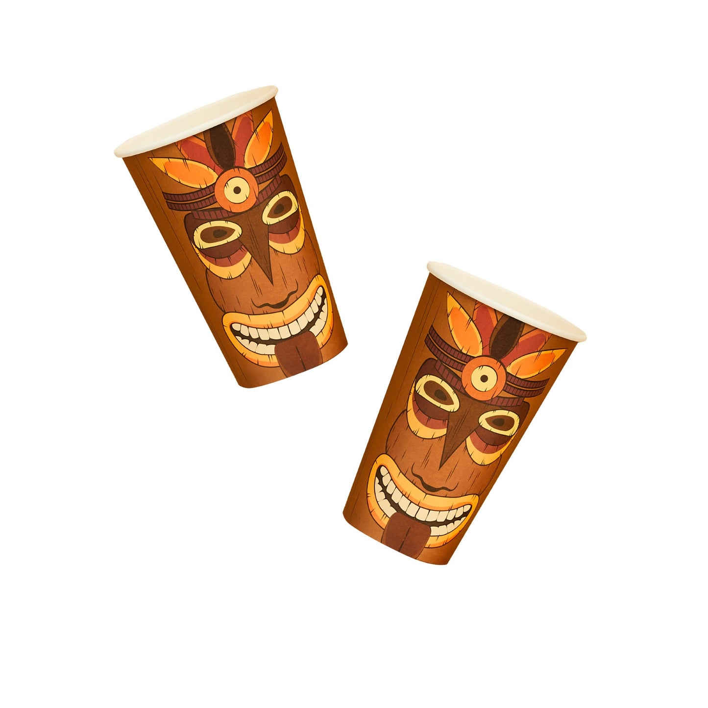 Tropical Tiki Paper Cups 16oz - Pack of 8