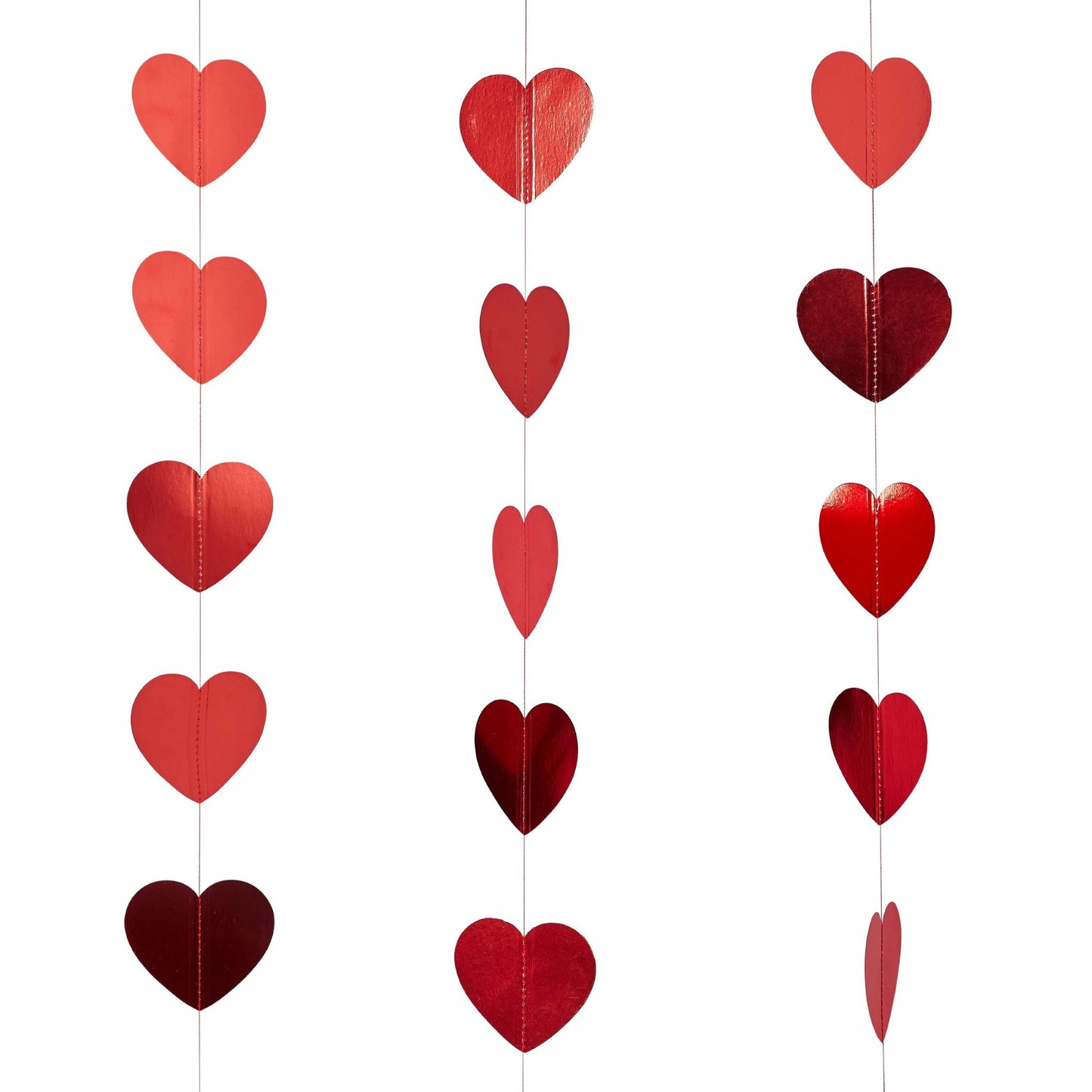 Red Trailing Hearts Hanging Decoration 4m