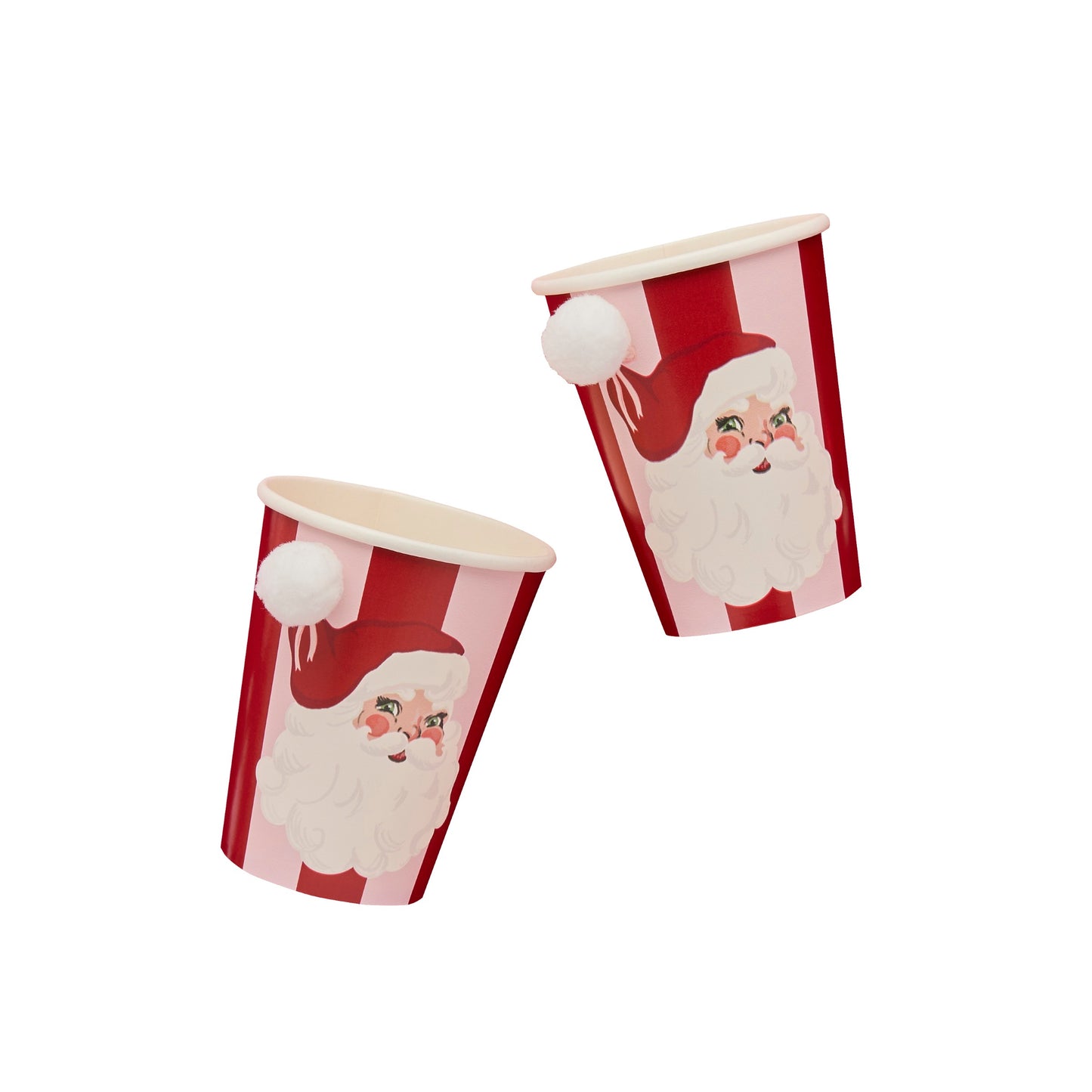 Vintage Santa Paper Cups - Pack of 8