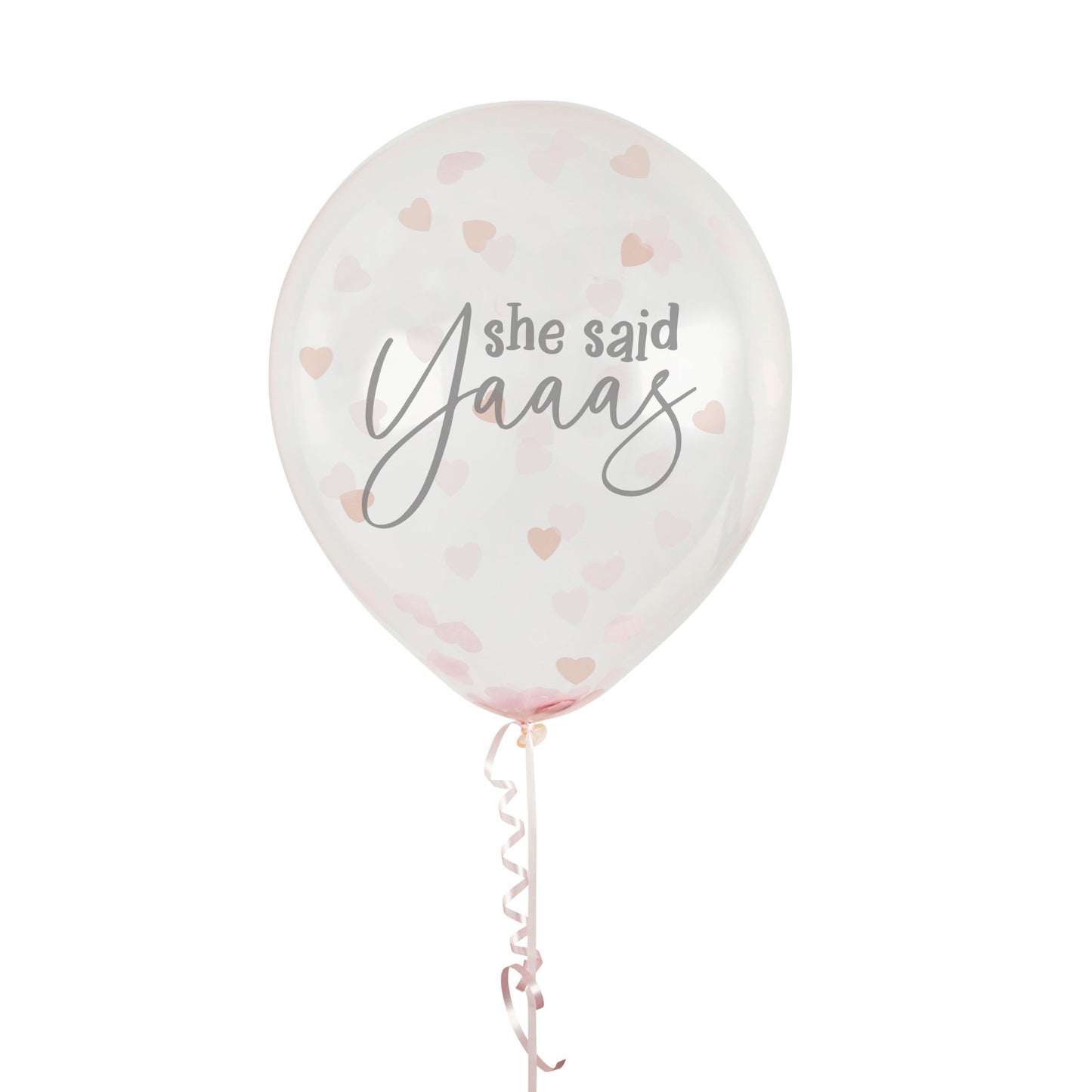 CONFETTI LATEX BALLOONS SHE SAID YAAAS 5PK 30CM