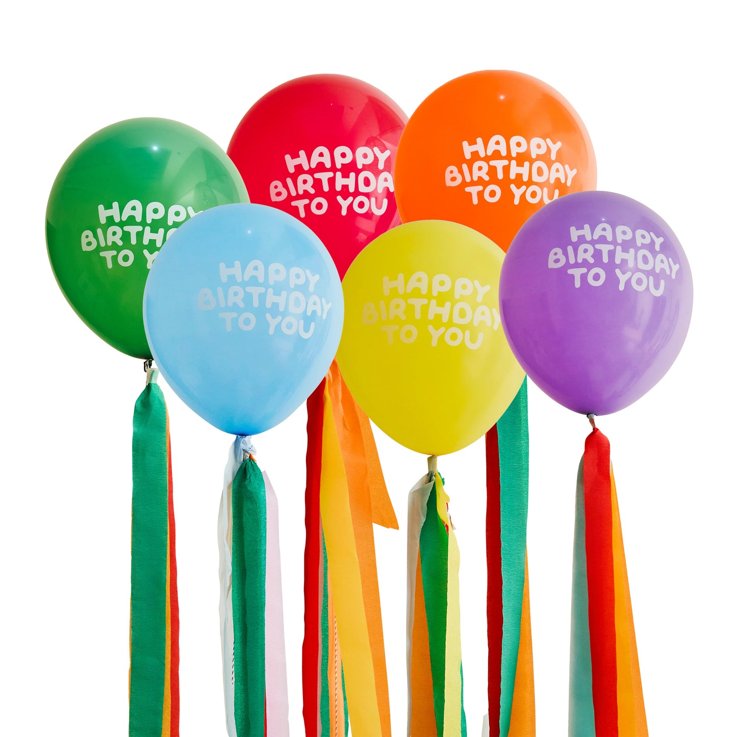 Playful Brights Birthday 12" Latex Balloons & Tassels - Pack of 6