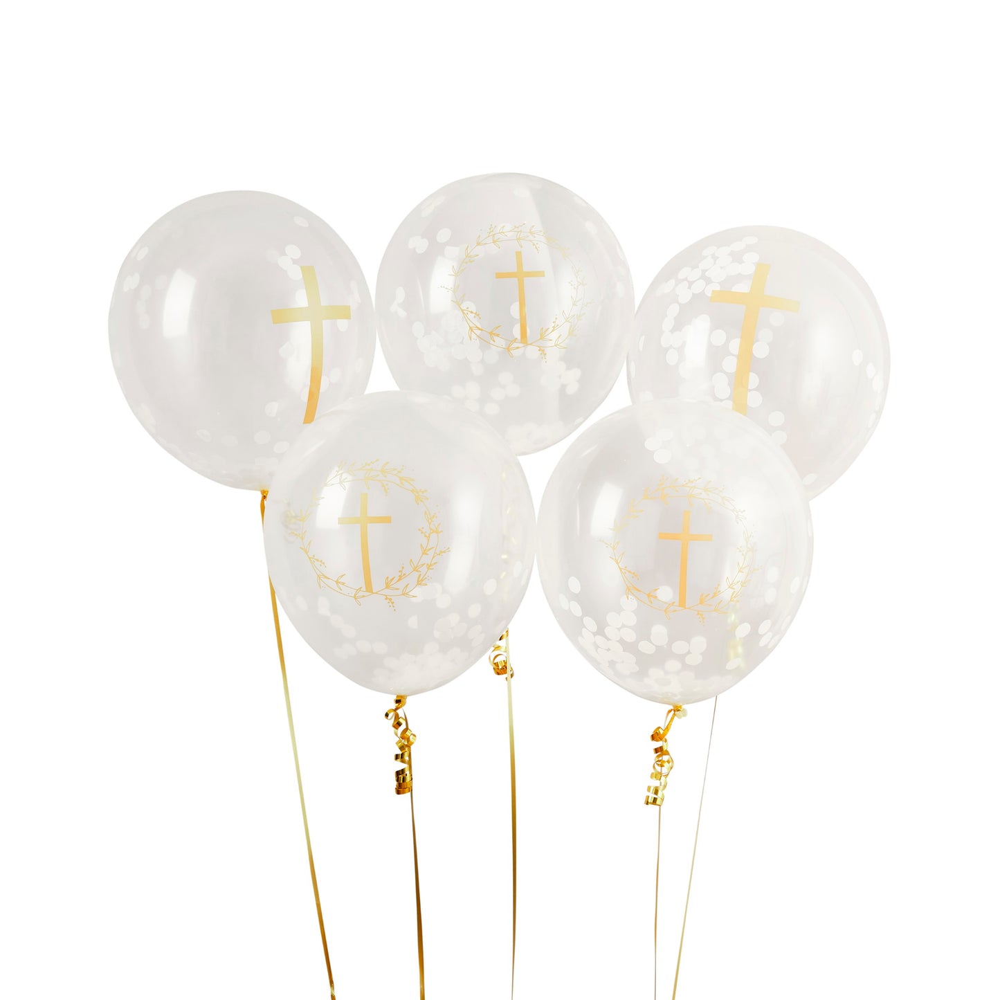 Cross Confetti 12" Latex Balloon - Pack of 5