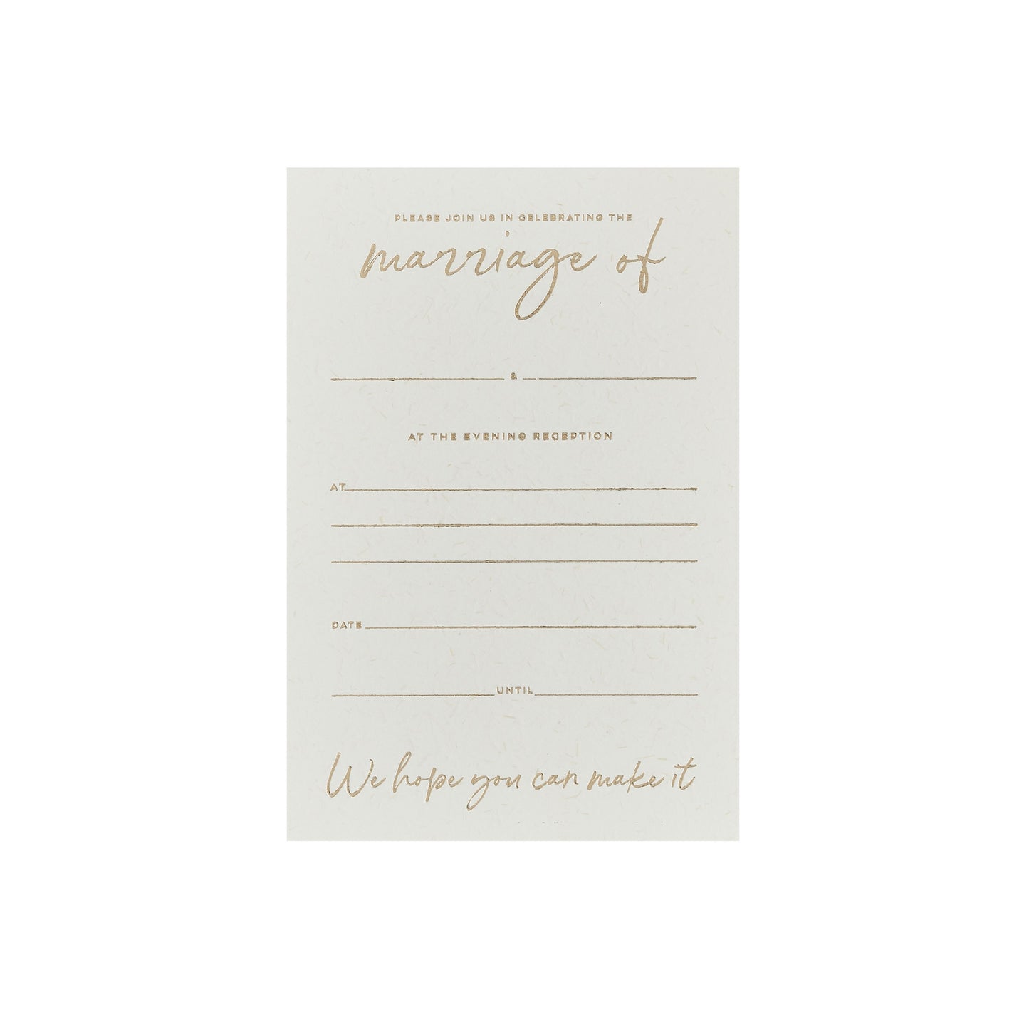 Gold Evening Invitations - Pack of 20