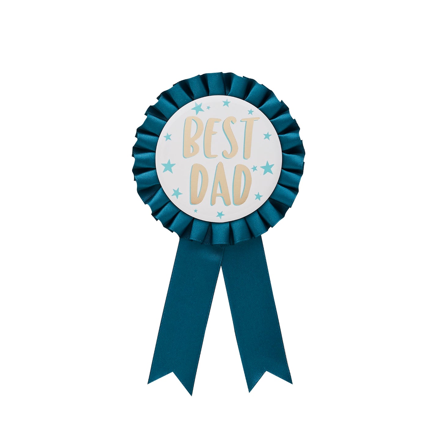 'Best Dad' Teal Satin Badge
