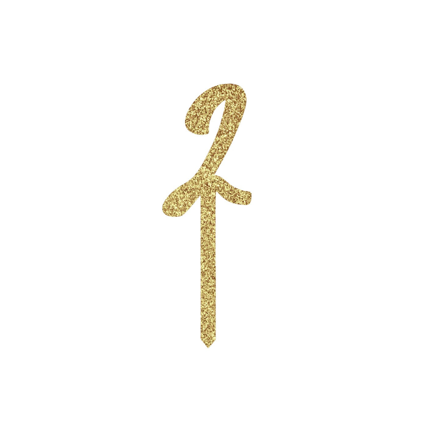 Gold Number '2' Glitter Acrylic Cake Topper