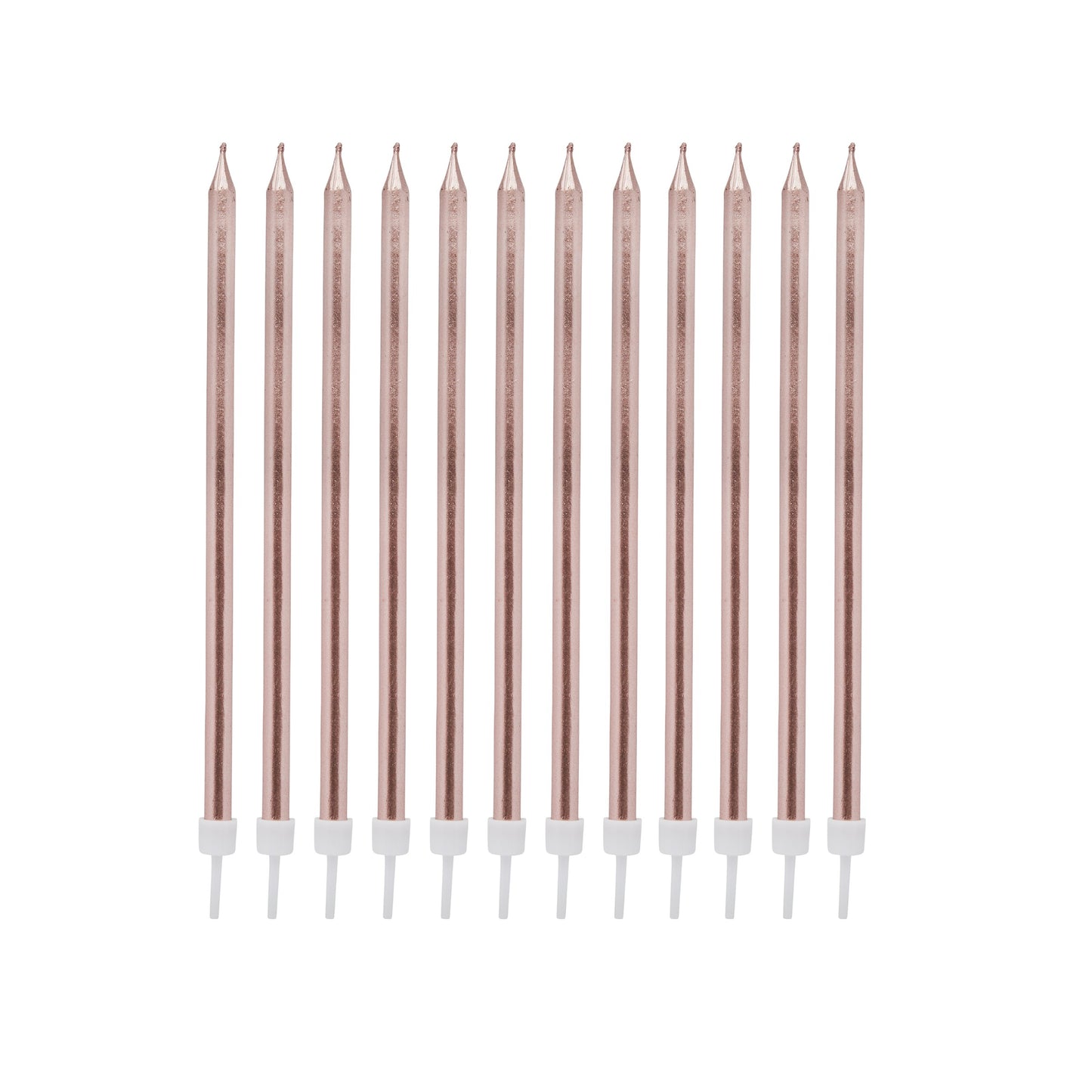 Rose Gold Tall Skinny Candles - Pack of 12