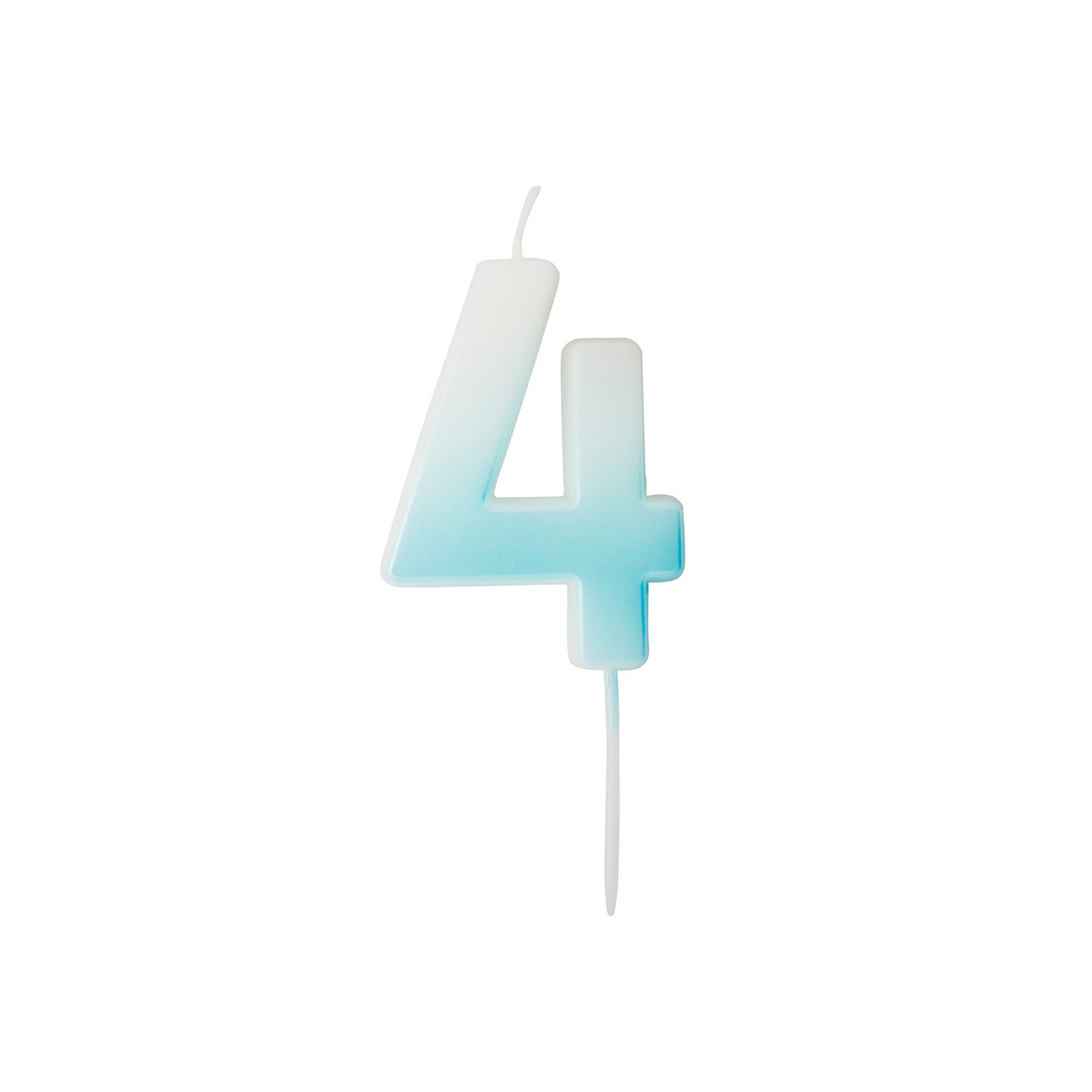 Blue Ombre Number '4' Candle