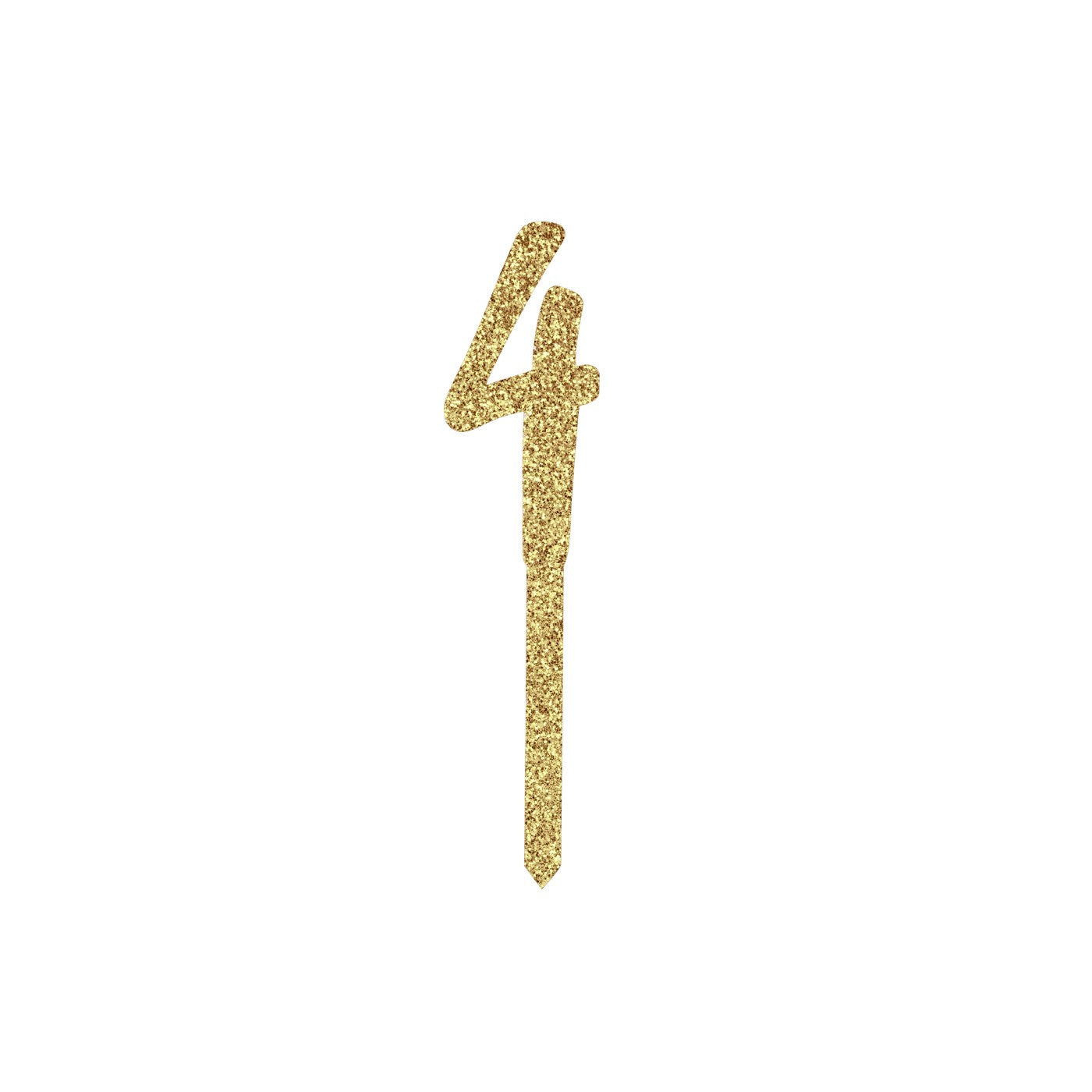 Gold Number '4' Glitter Acrylic Cake Topper