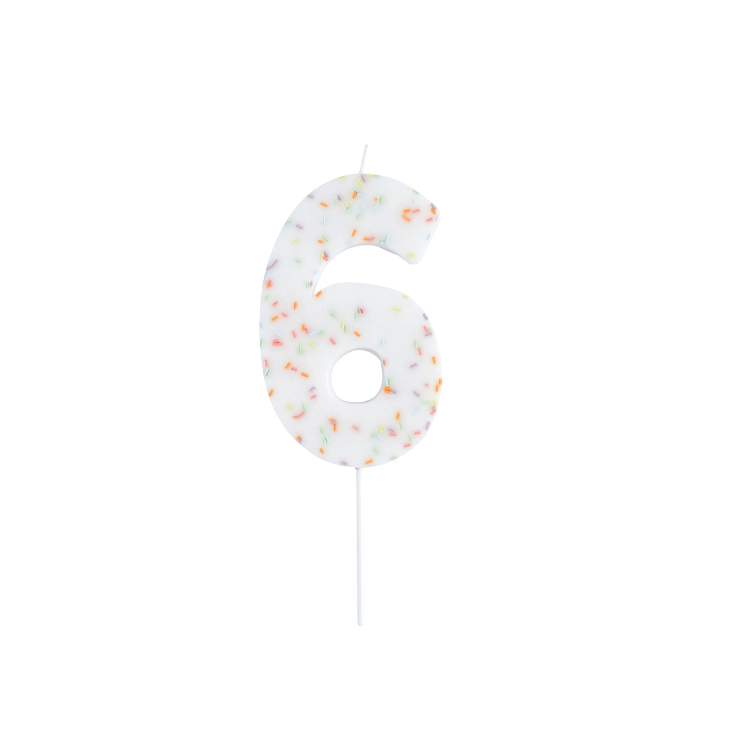 Giant Sprinkle Number '6' Candle