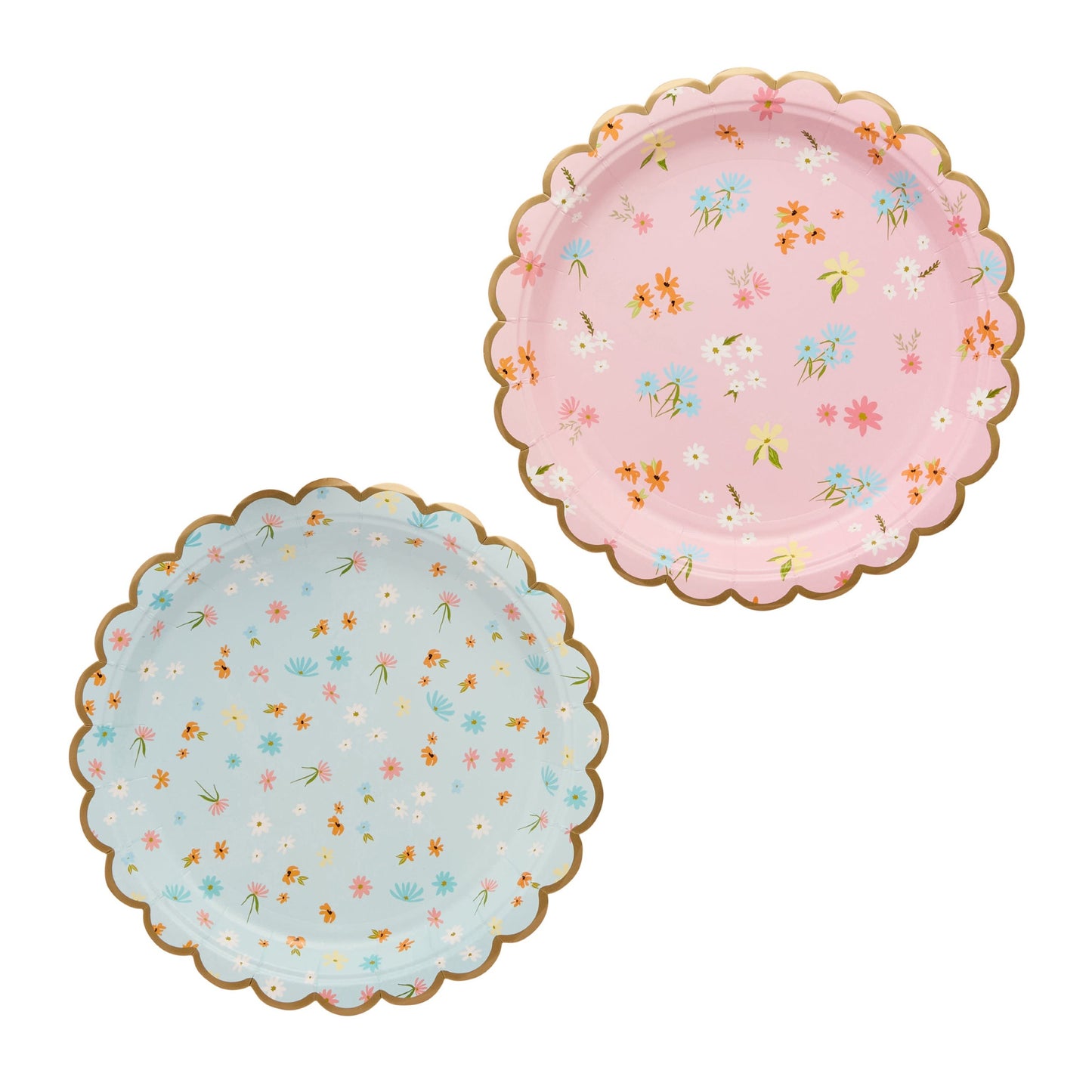 Floral Scalloped Paper Plates - Pack of 8