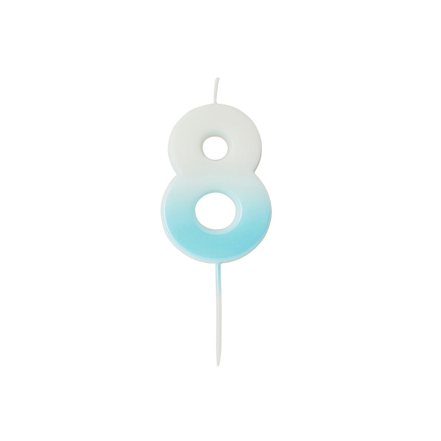 Blue Ombre Number '8' Candle