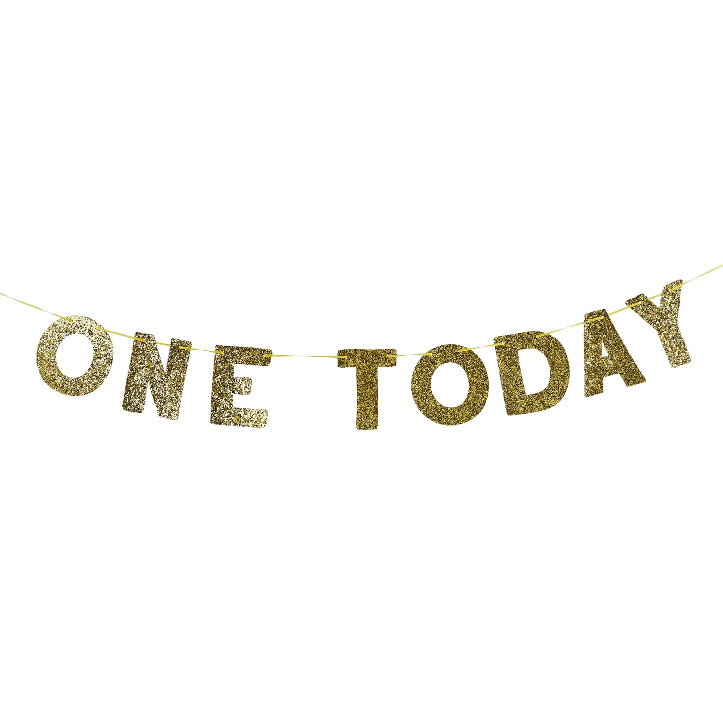 Gold Glitter 'One Today' Card Banner 2m