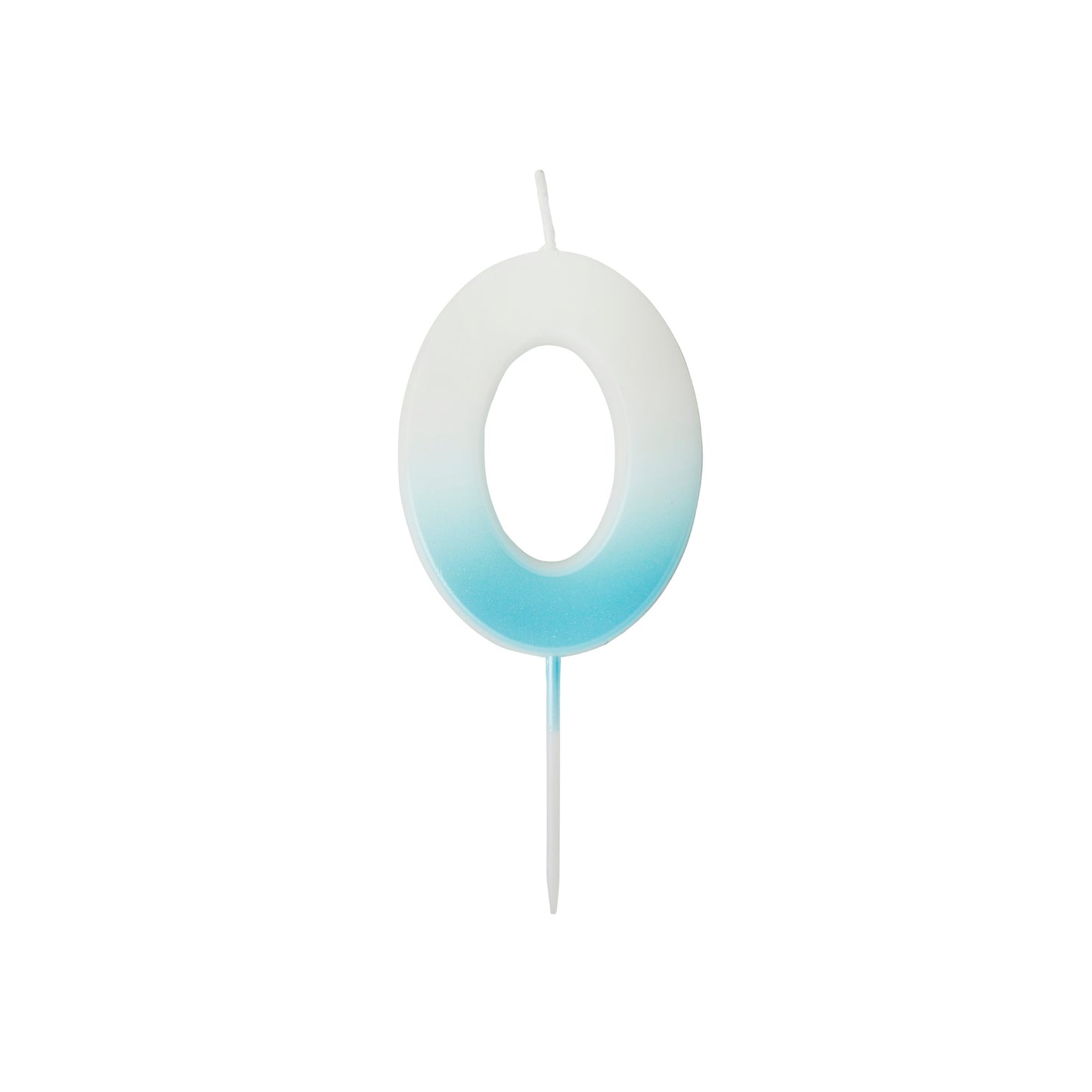Blue Ombre Number '0' Candle