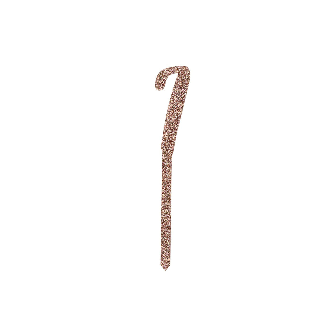 Rose Gold Number '7' Glitter Acrylic Cake Topper